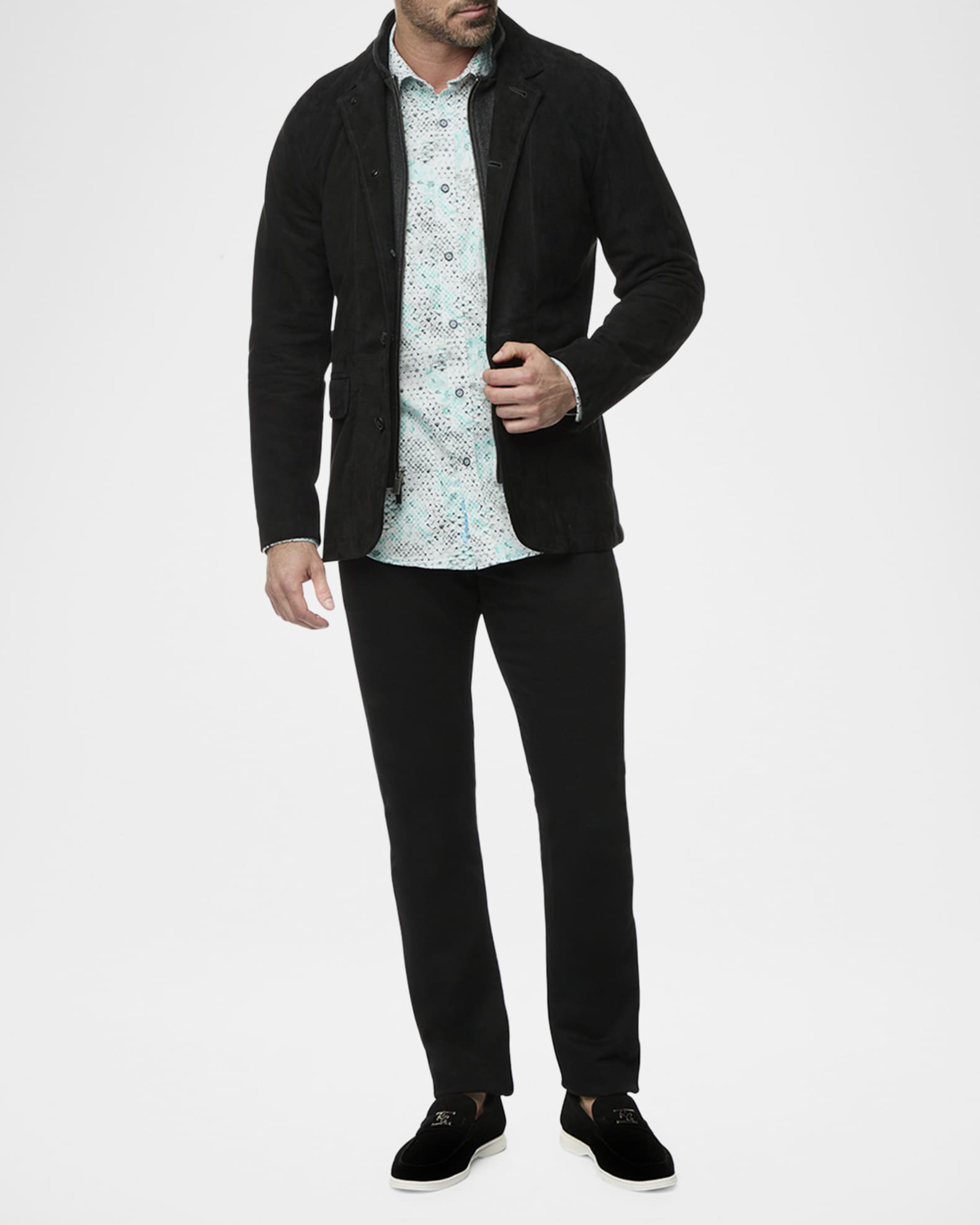 Men's Buttoned Suede Jacket 1