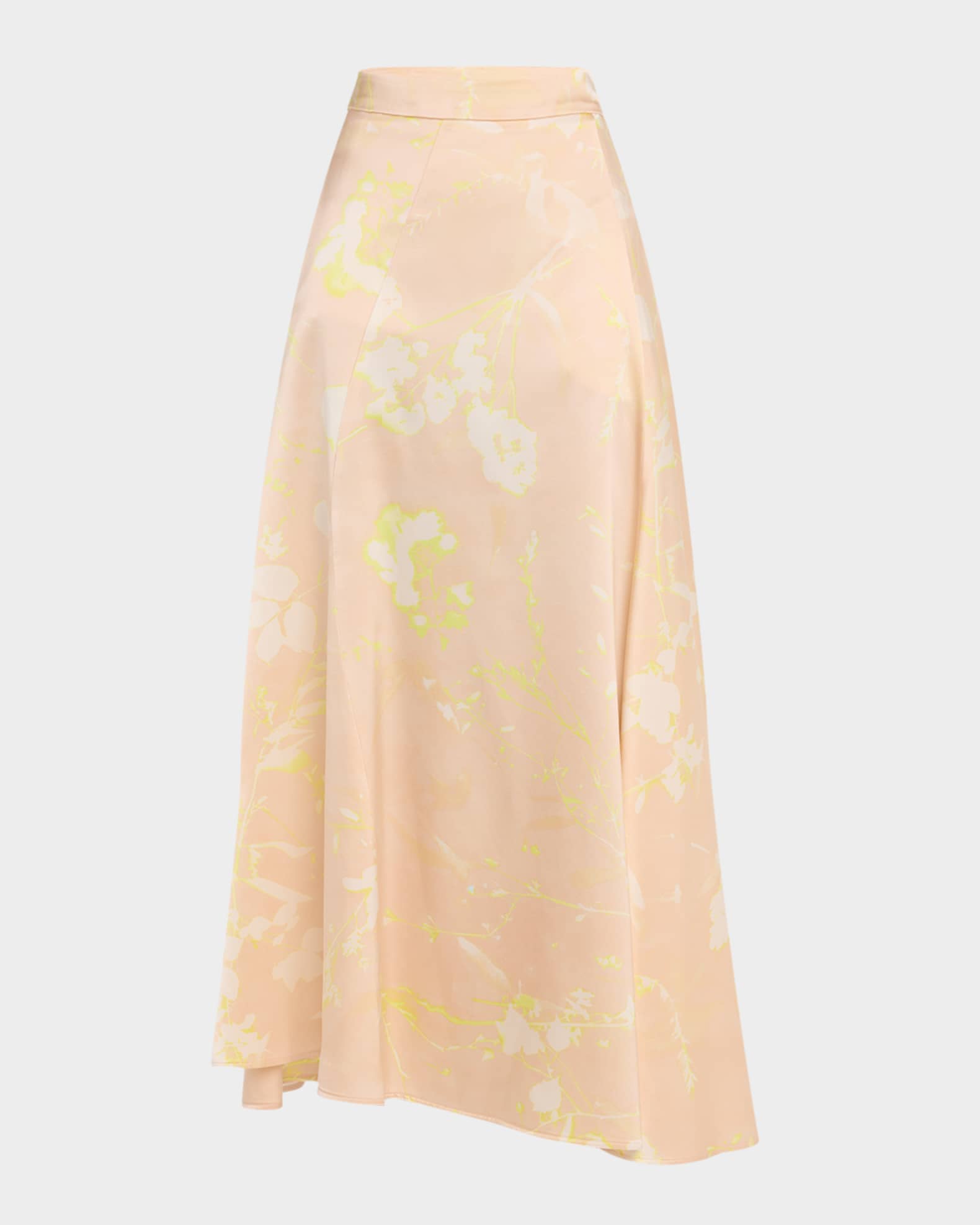 Tilia Floral-Print Silk A-Line Midi Skirt 0