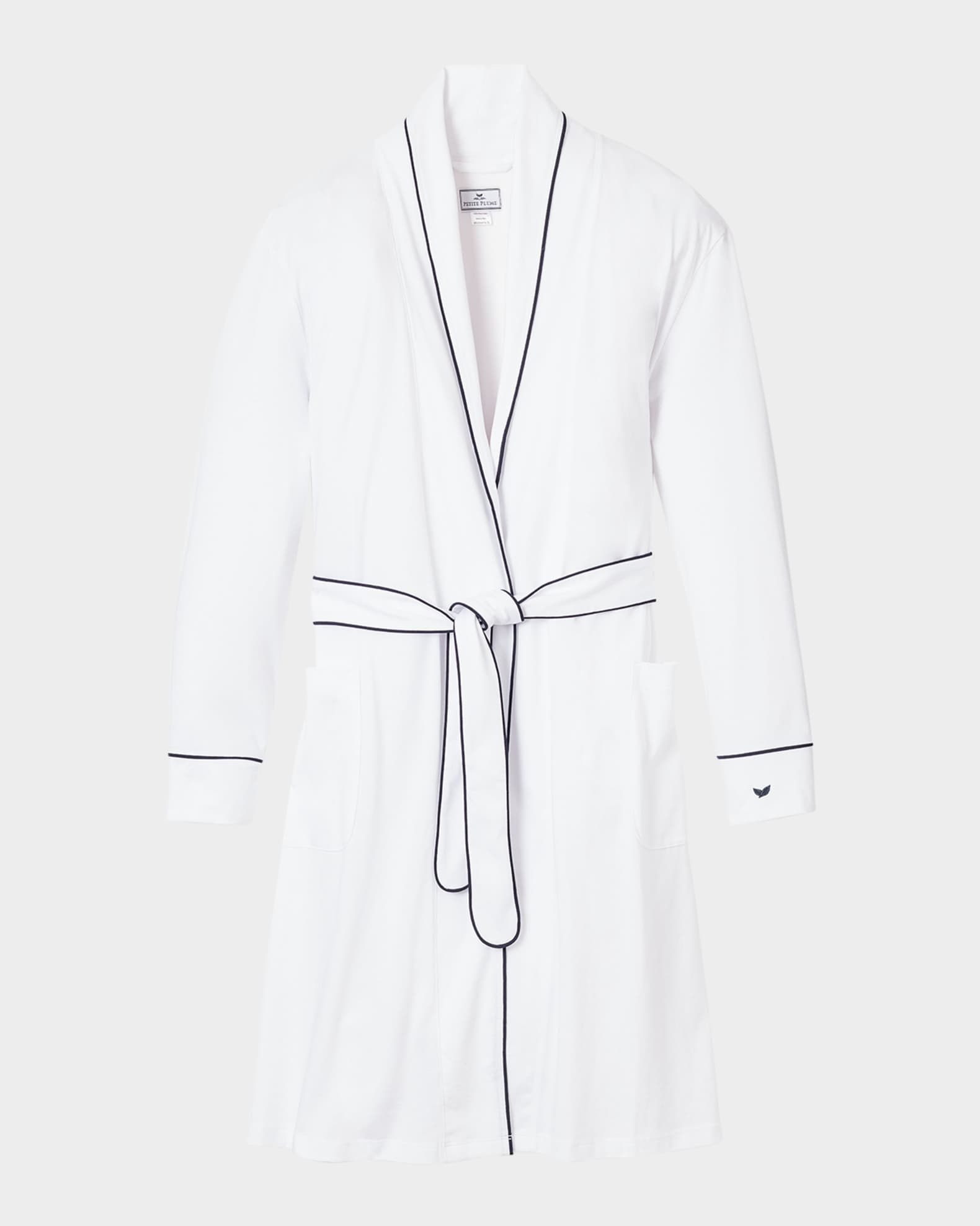 Men's Pima Cotton Robe with Piping 0