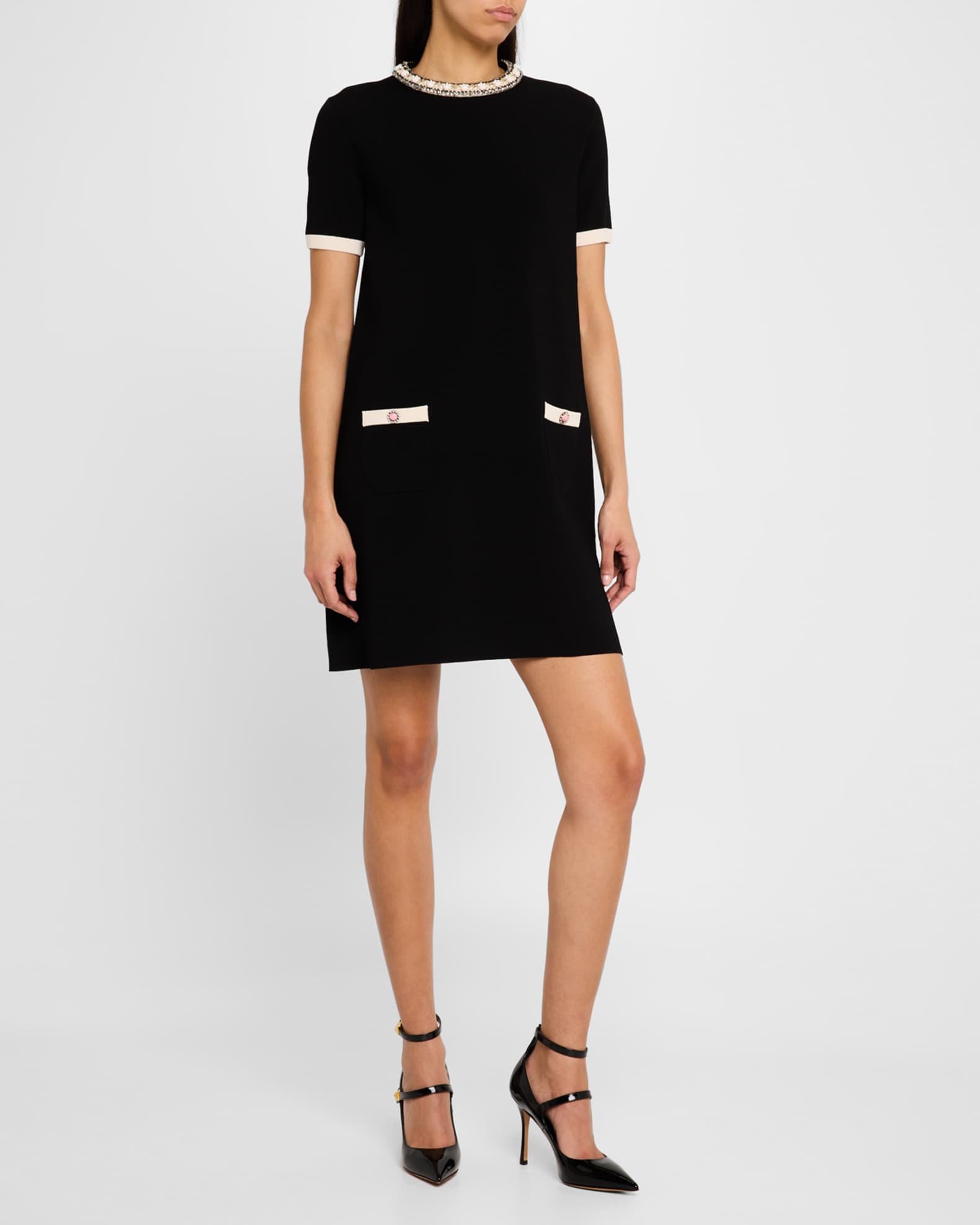 【送料&関税込】Valentino Knit Mini Dress VALENTINO GARAVANI Jacquard-knit mini dress | THE OUTNET