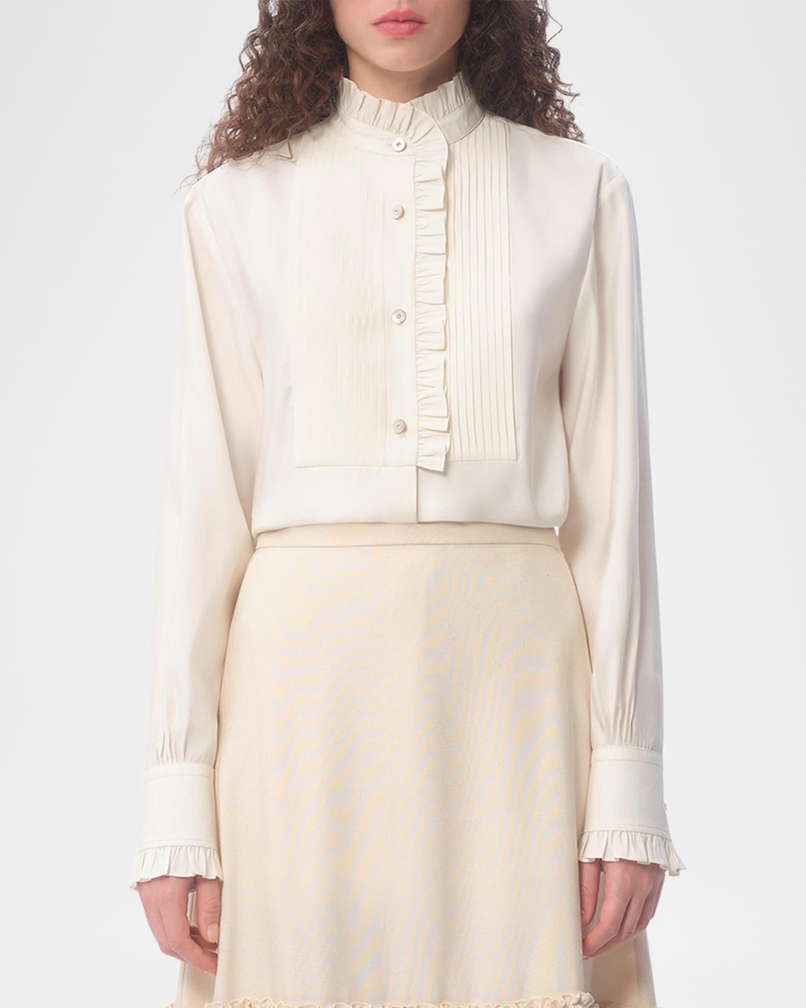 Ruffle bib shirt dress 2025