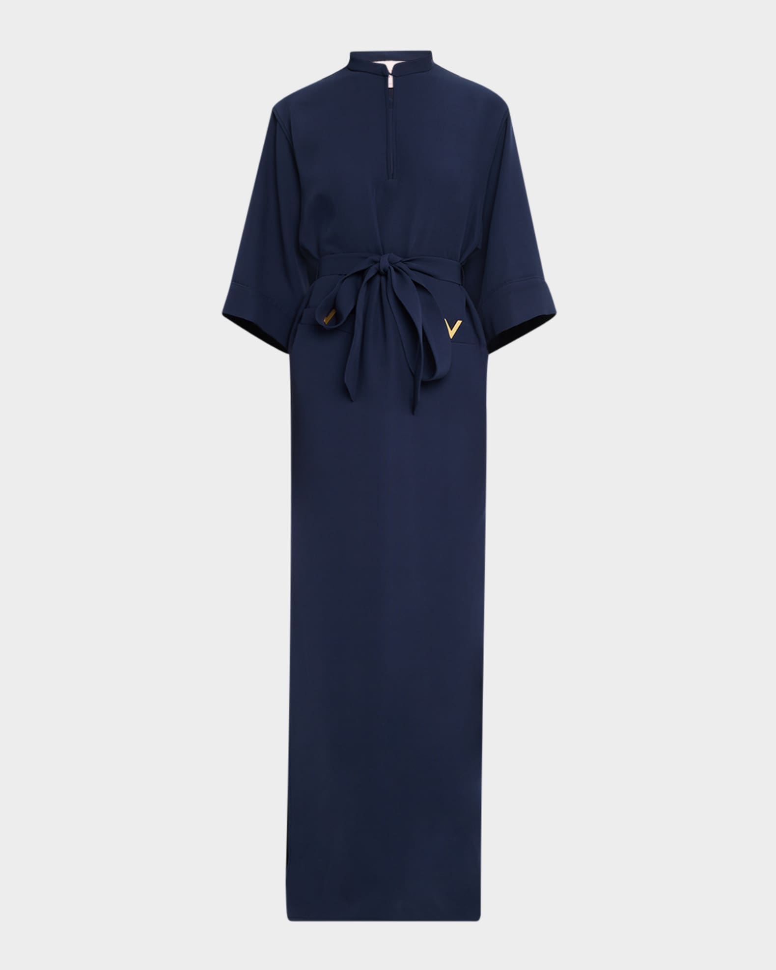 Valentino Garavani V-Pocket Belted Cady Gown | Neiman Marcus