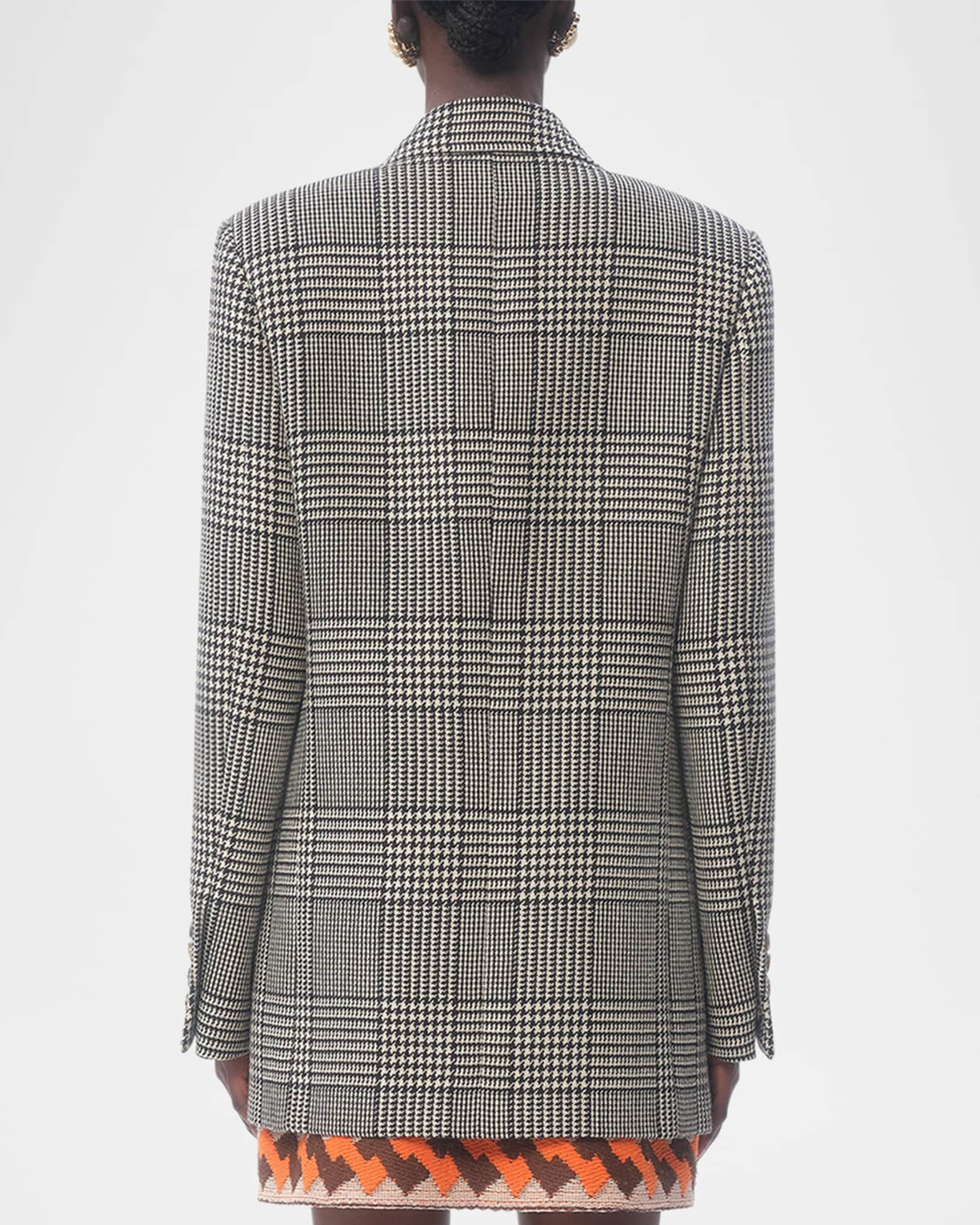 Valentino Garavani Houndstooth Wool Double-Breasted Jacket