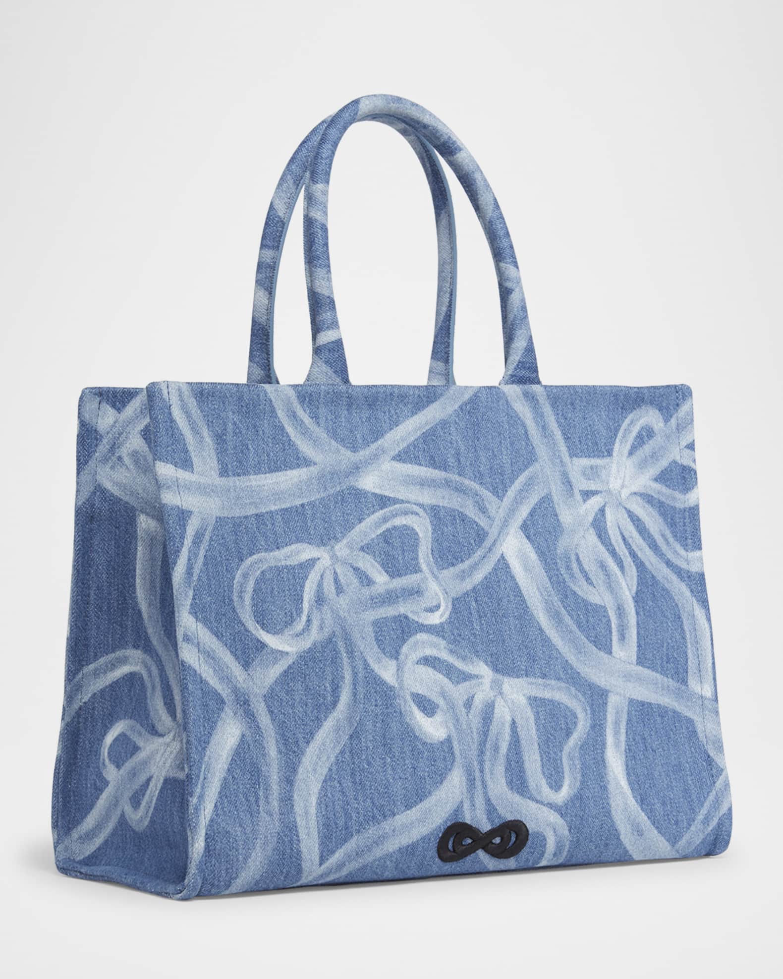 Riviera Bow Denim Tote Bag 1