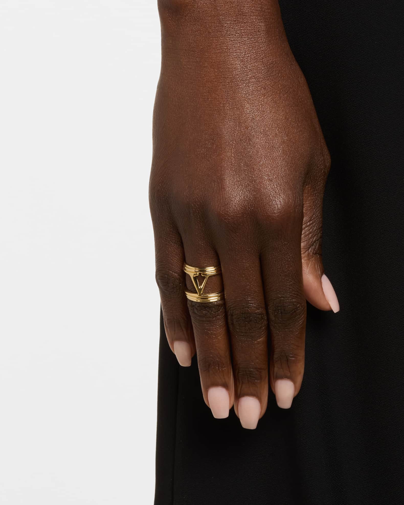Valentino Garavani Metal V-Logo Ovalette Ring | Neiman Marcus