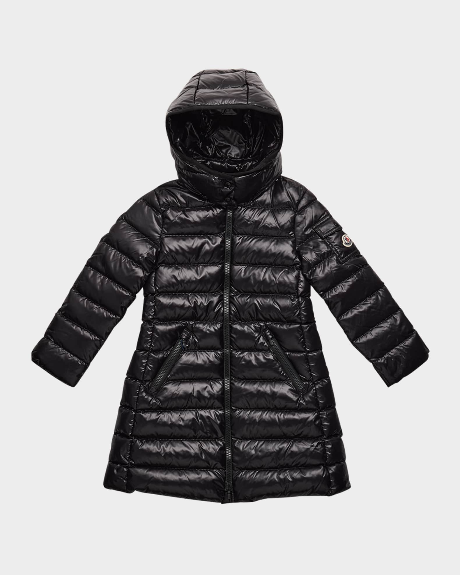 Moncler Girl's Moka Shiny Puffer Coat, Size 4-6 | Neiman Marcus