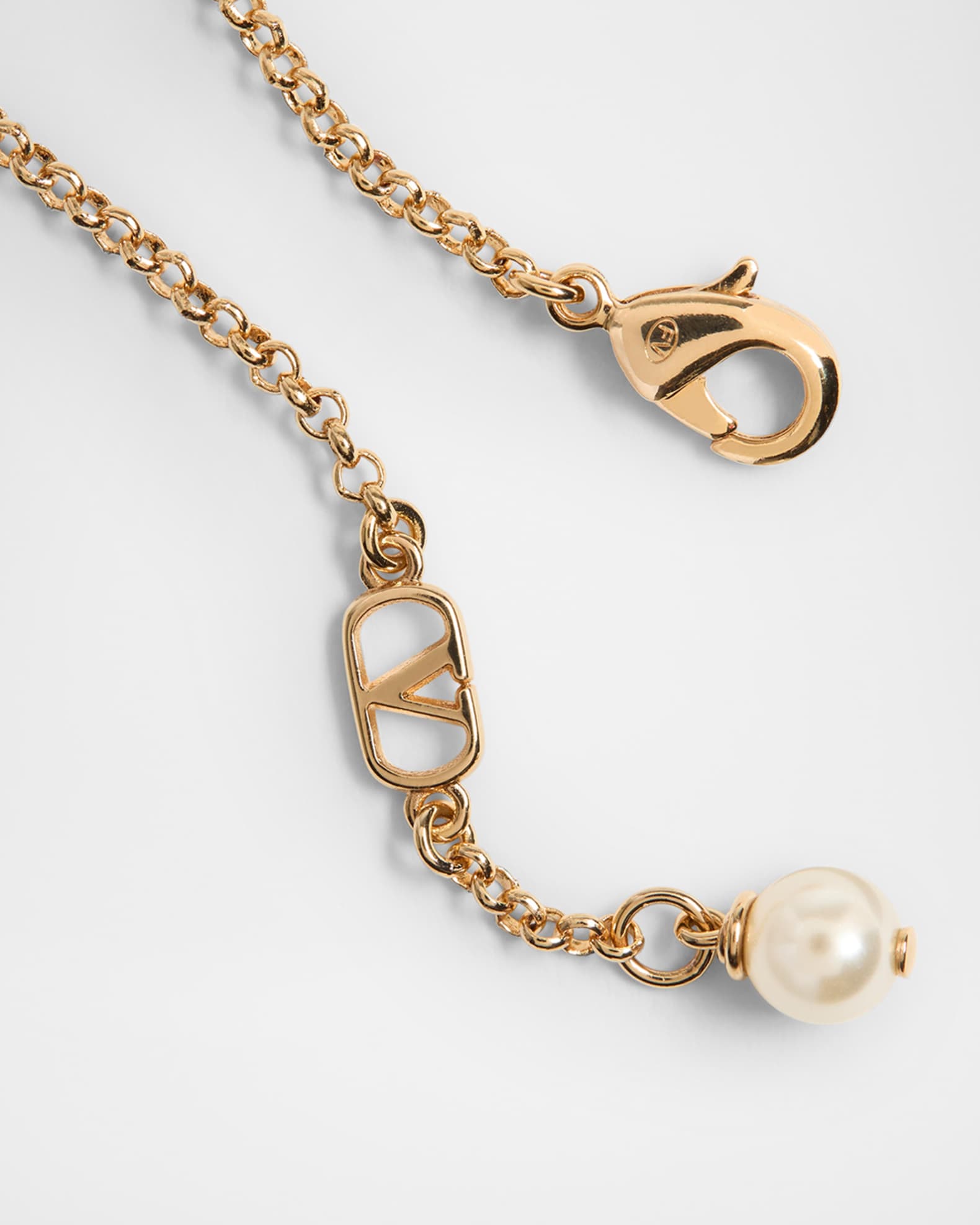 Valentino Garavani VLogo Oval Metal Bracelet with Swarovski