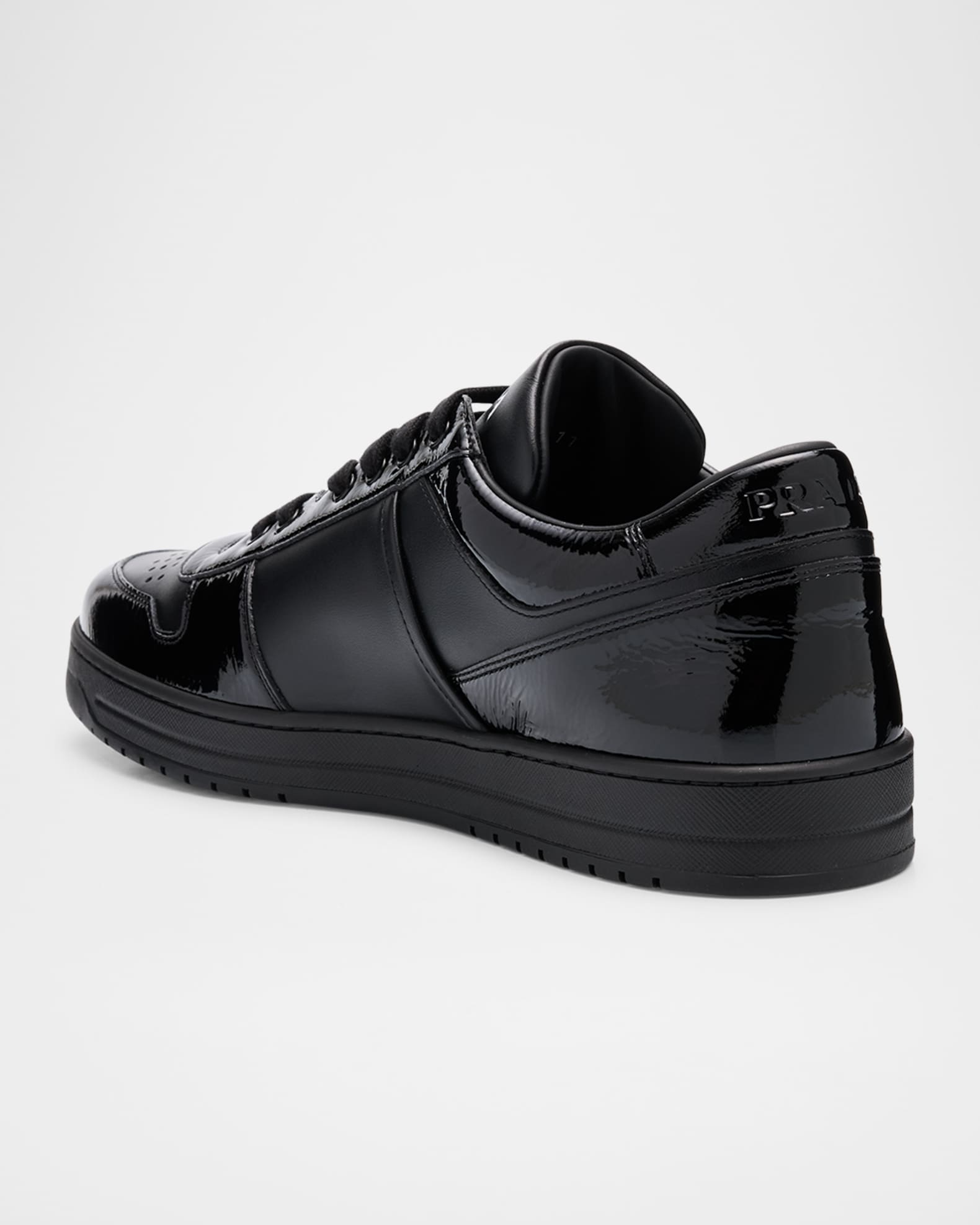 Prada Men's Downtown Bicolor Leather Low-Top Sneakers