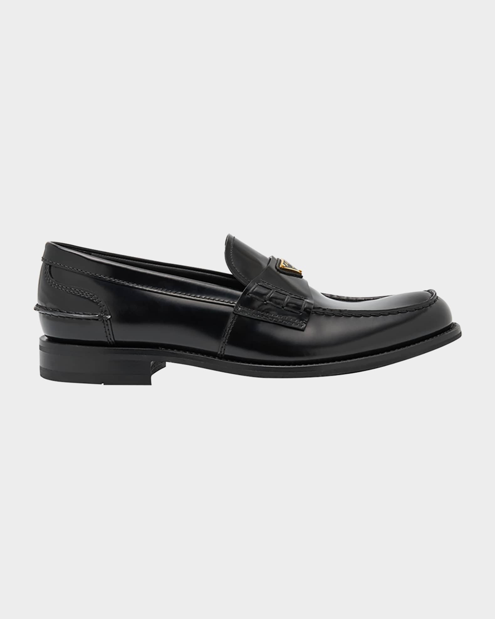 Men's Brushed Leather Split-Toe Loafers 0