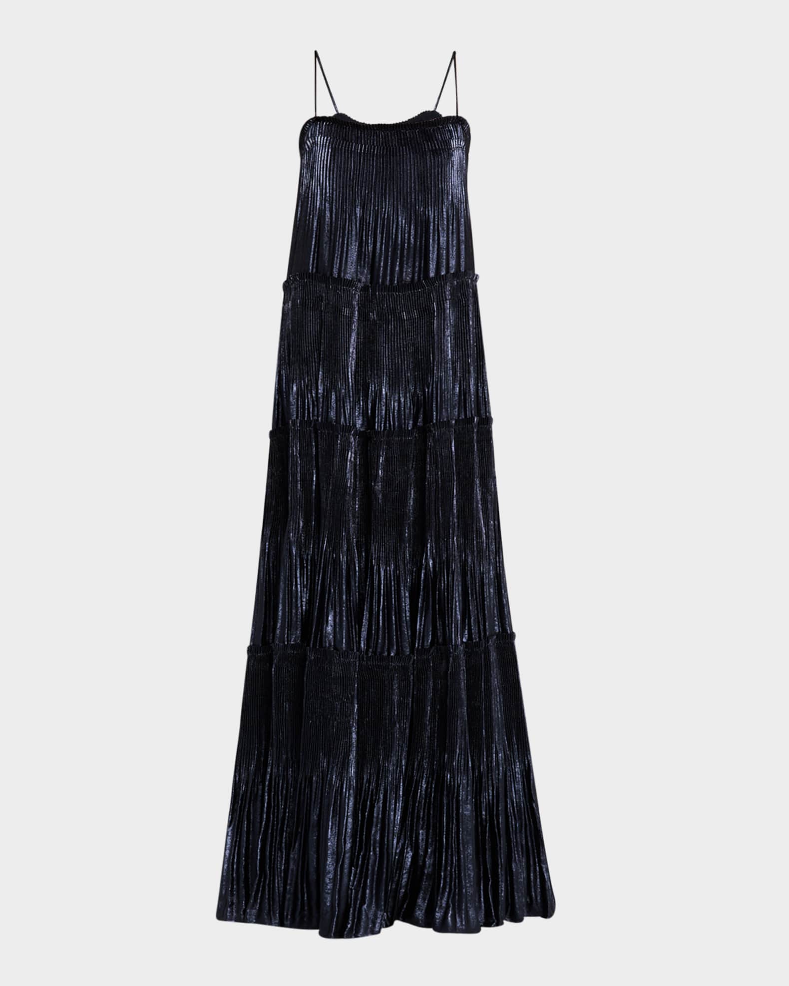 Shandon Tiered Metallic Maxi Dress 0