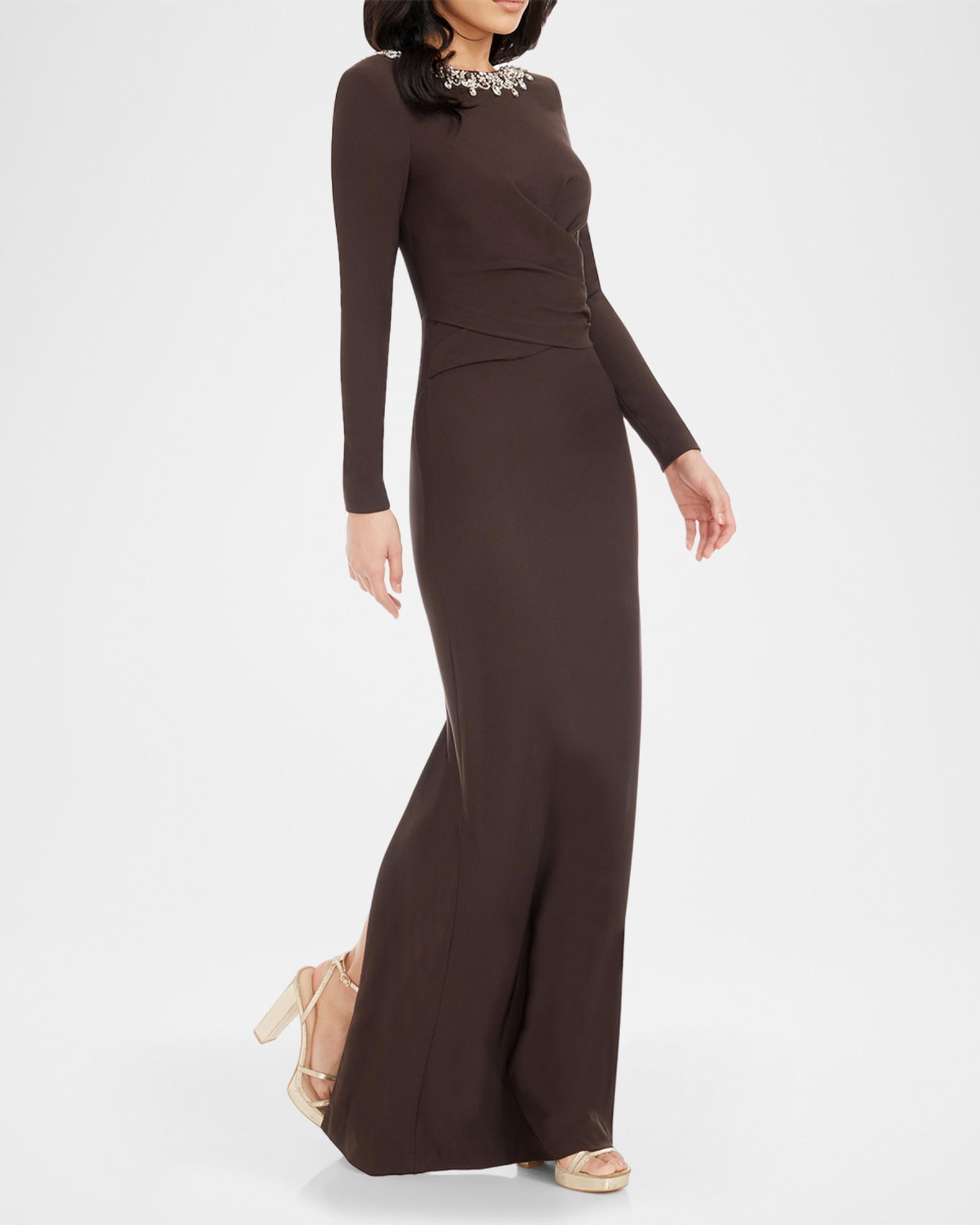 dress the population black label Dress the Population Black Label Sidney Bead & Sequin Floral-Embroidered  Gown
