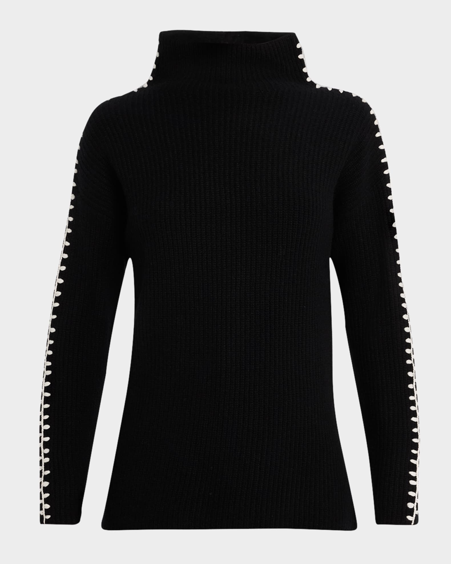 Contrast Trim Turtleneck Sweater