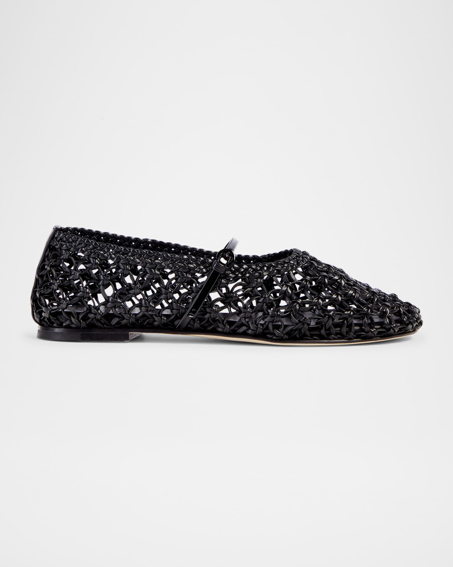 Balla Woven Leather Mary Jane Ballerina Flats 0
