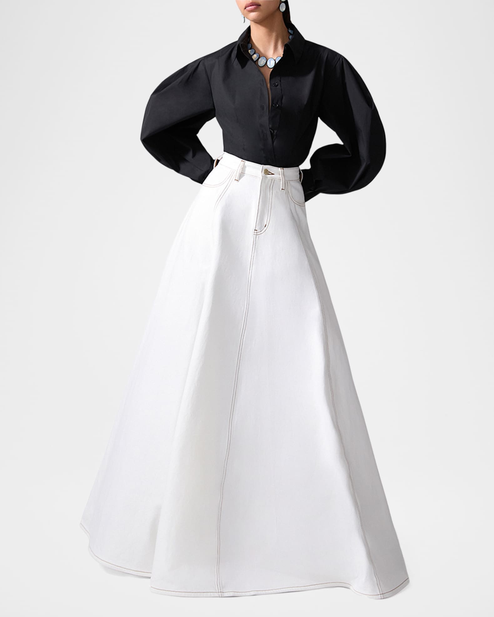 Full-Sleeve Cotton Button-Down Top 1