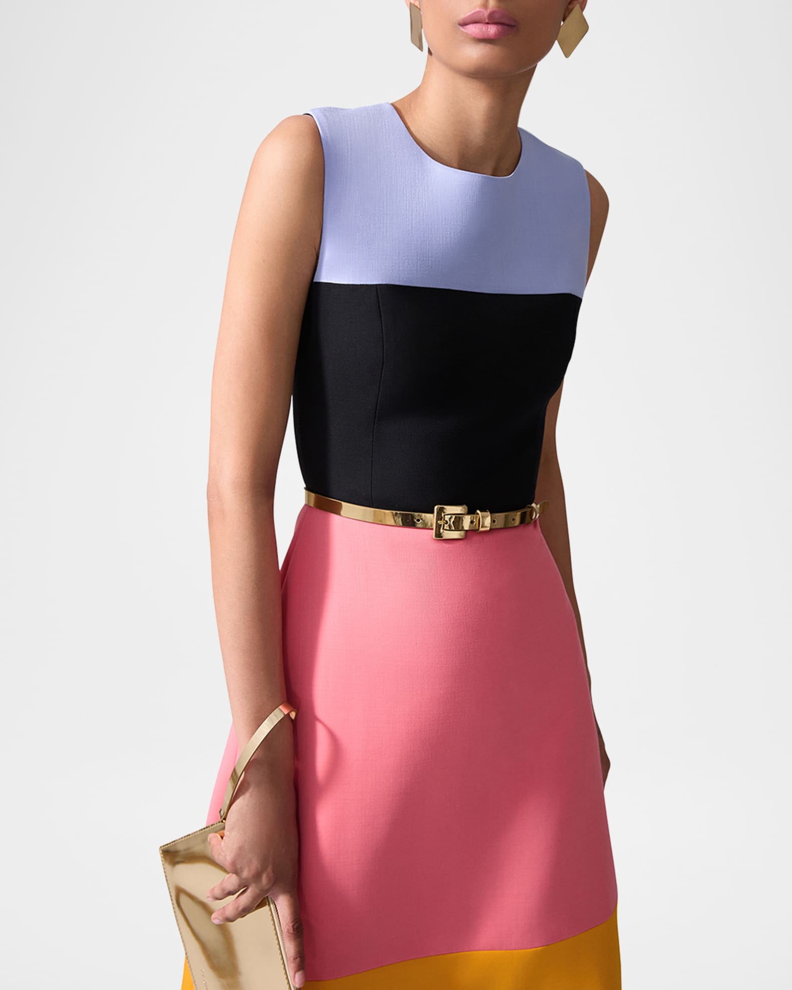 ワンピース Helis Square Color Block Dress Carolina Herrera Colorblock Sleeveless A-Line Midi Dress