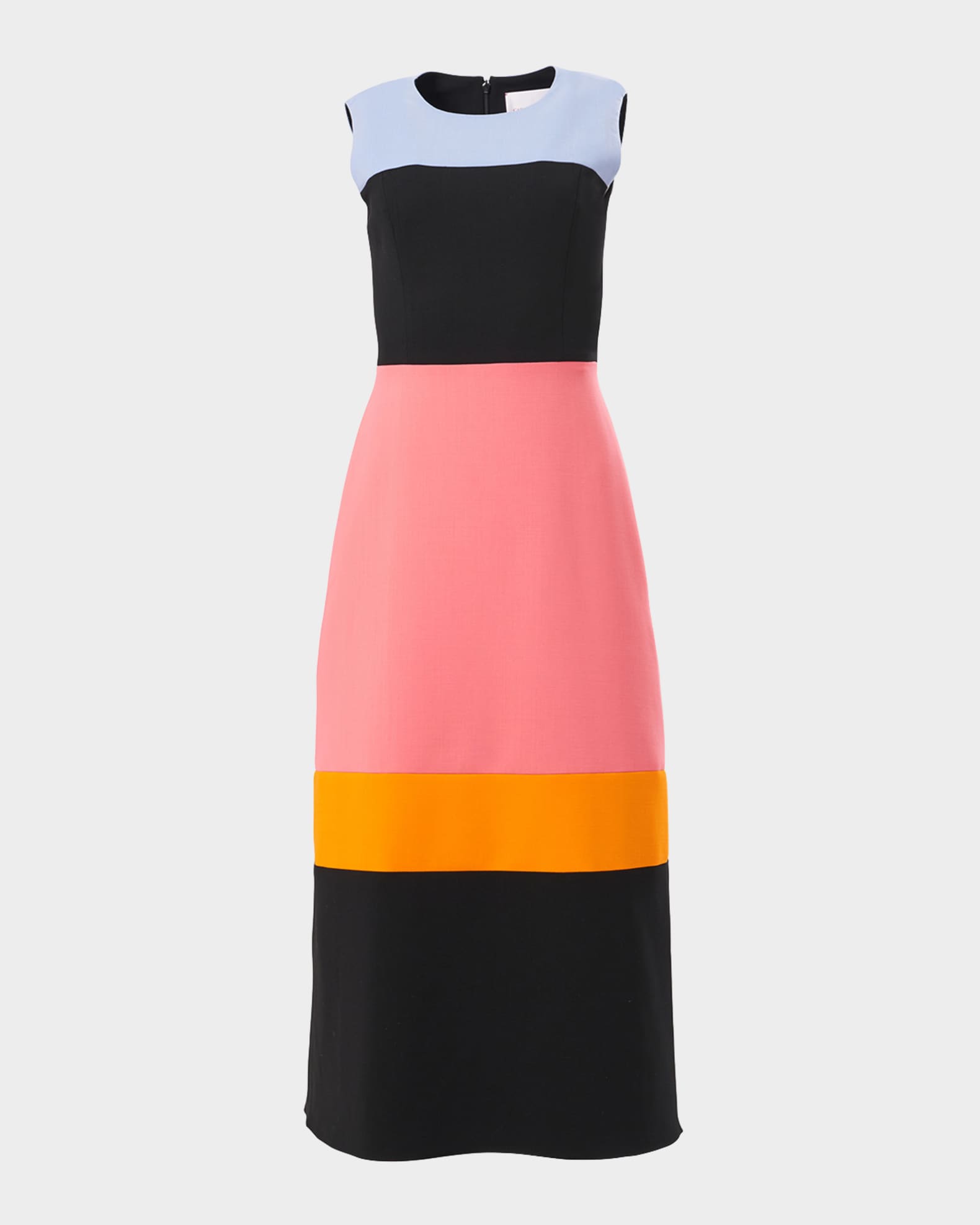 ワンピース Carolina Herrera A-line dress Linen A-Line Dress with Guipure Chest navy - CH Carolina