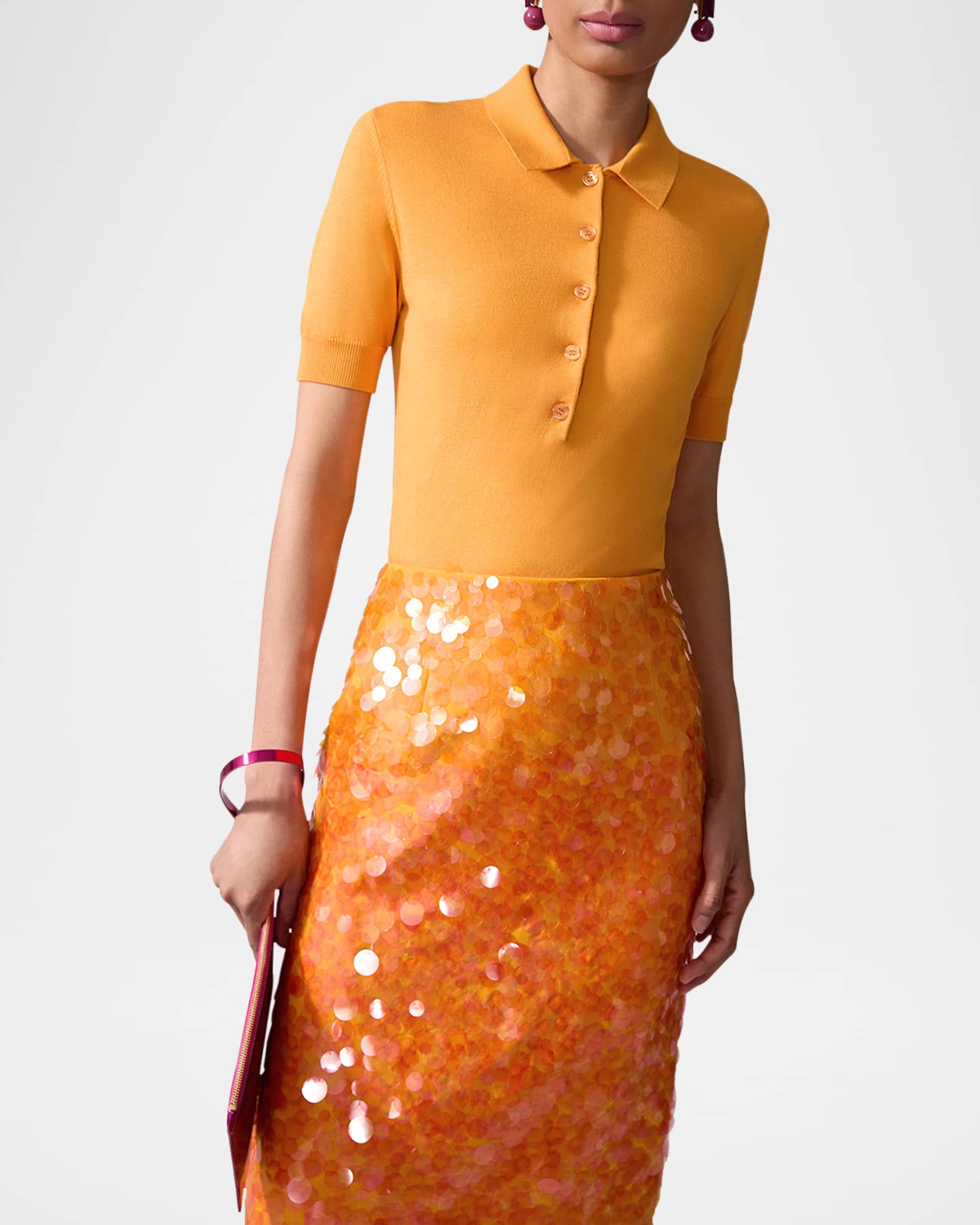 Ombre Sequin Midi Skirt