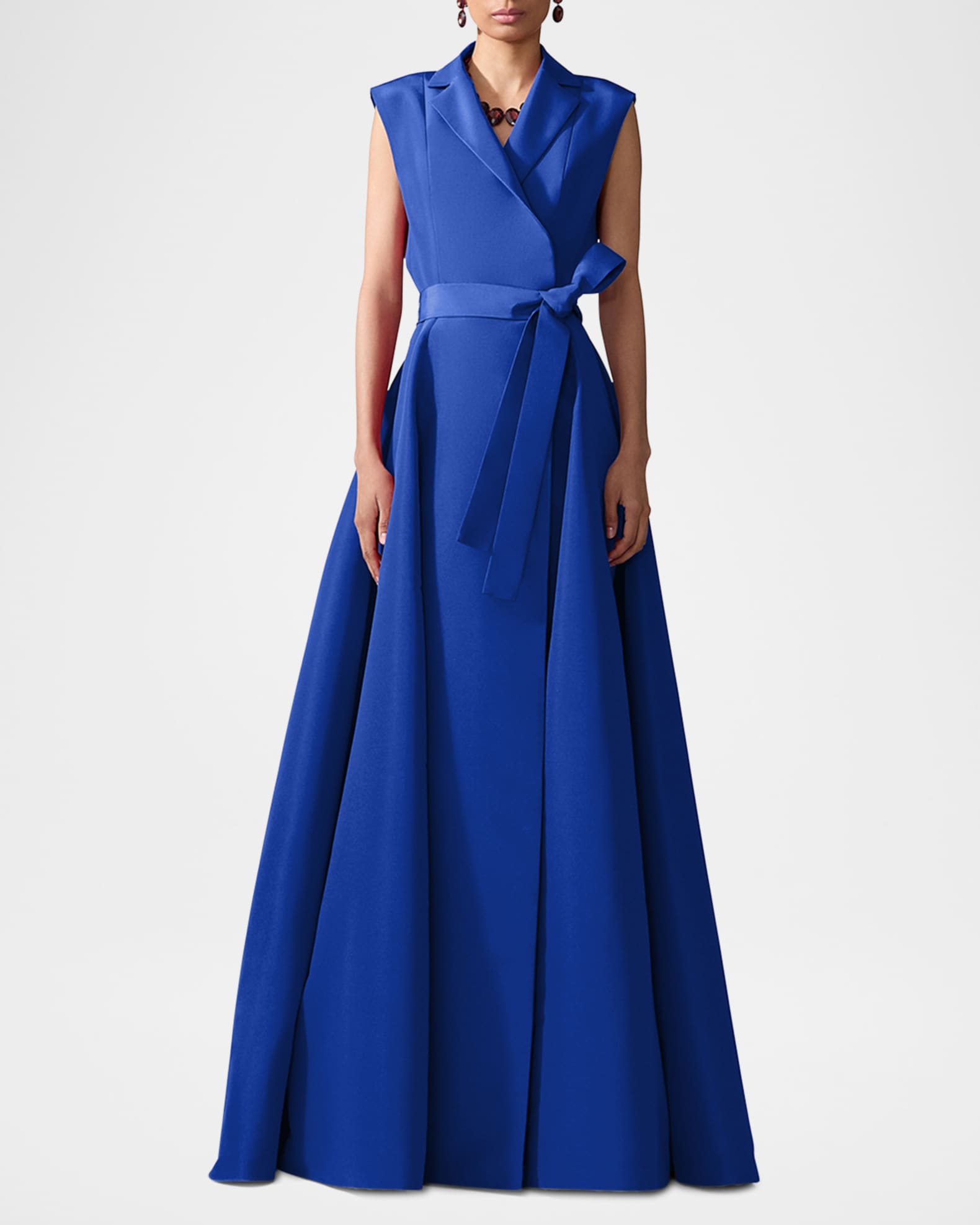 Belted Sleeveless Trench Gown 1