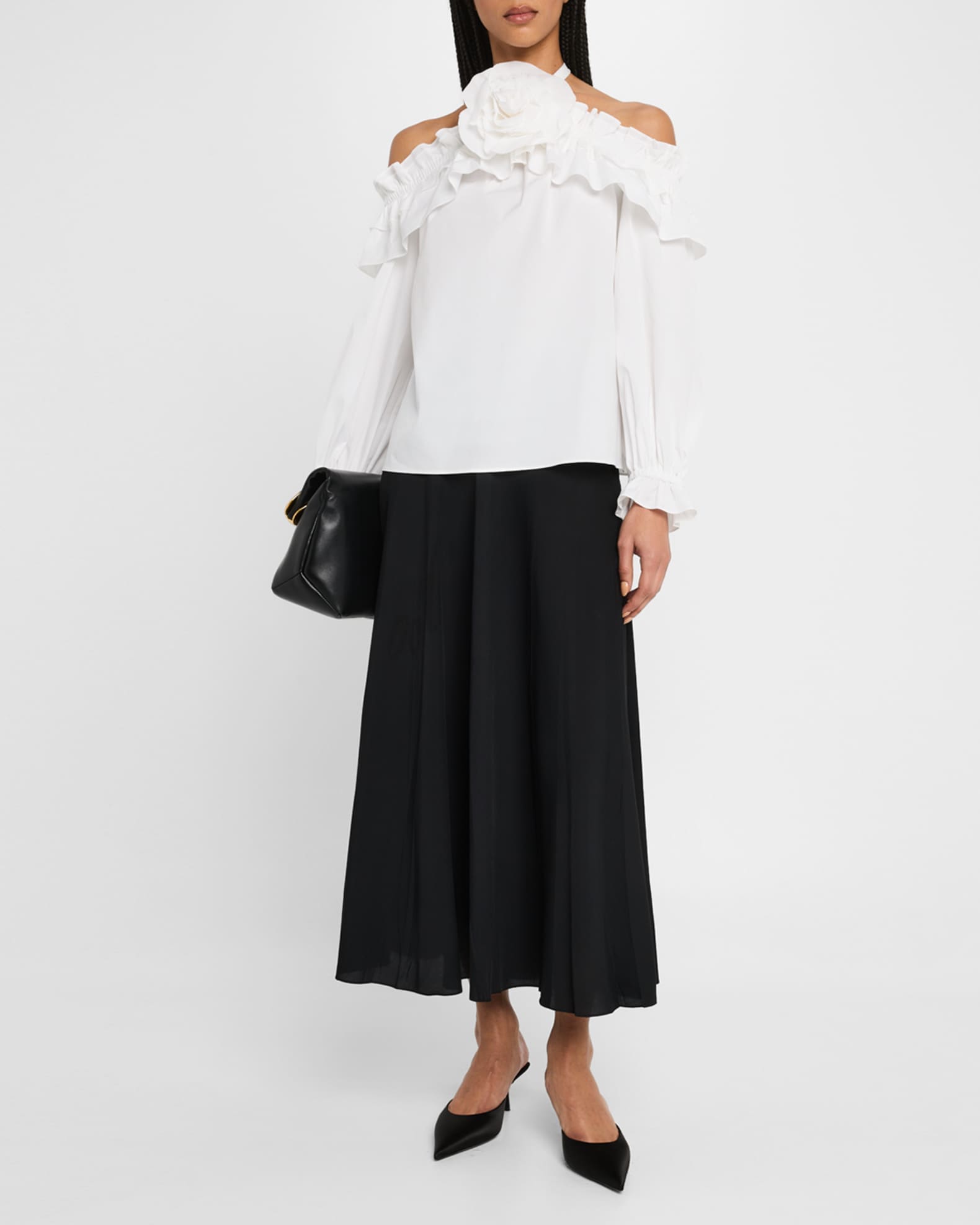 Flower Halter Cold-Shoulder Top 1