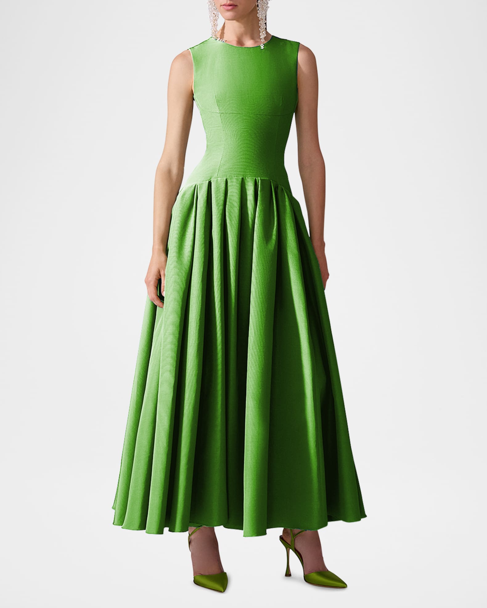 Long Fit-Flare Cotton Dress 1