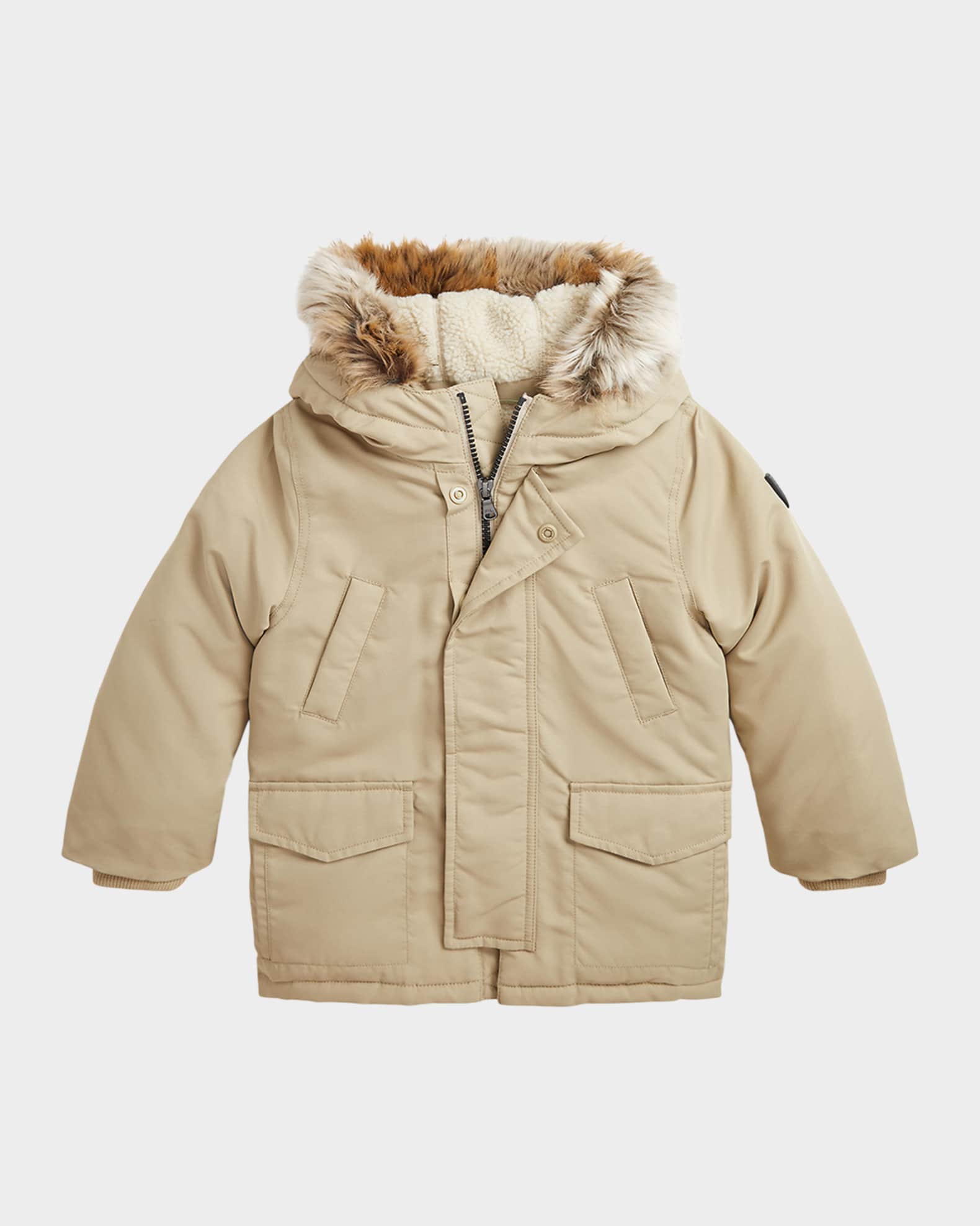 Ralph Lauren Childrenswear Boy s Parka Jacket W Faux Fur Hood Size 2 7 Neiman Marcus