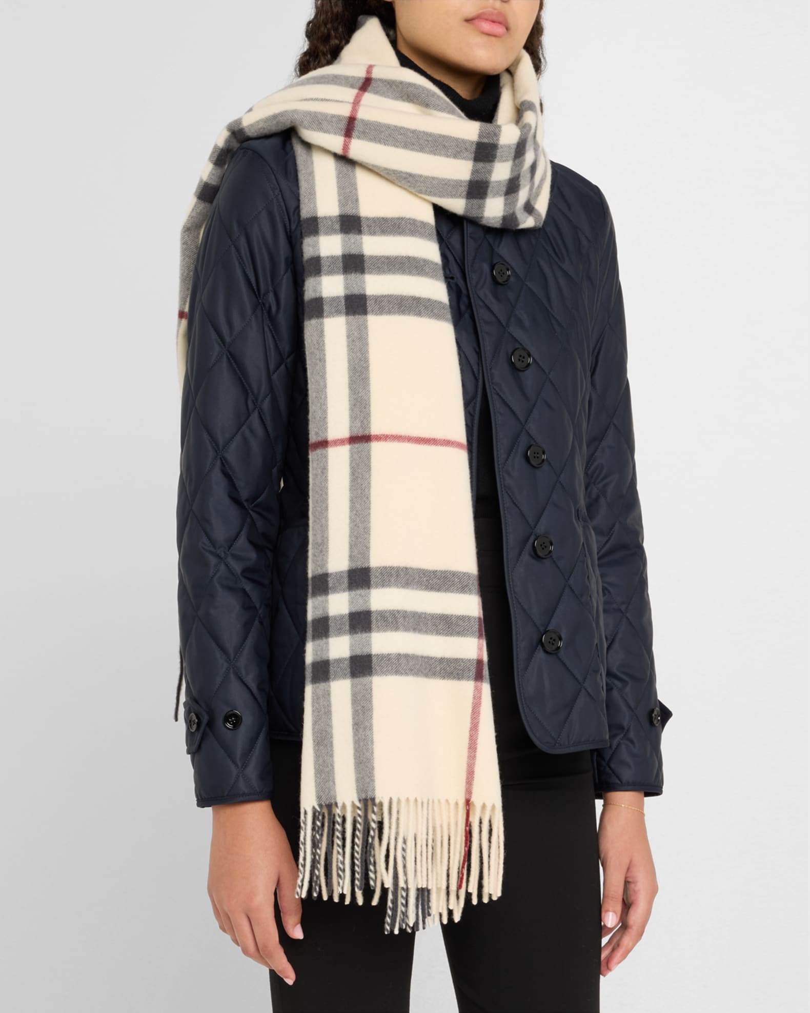 Burberry cashmere giant check scarf deals