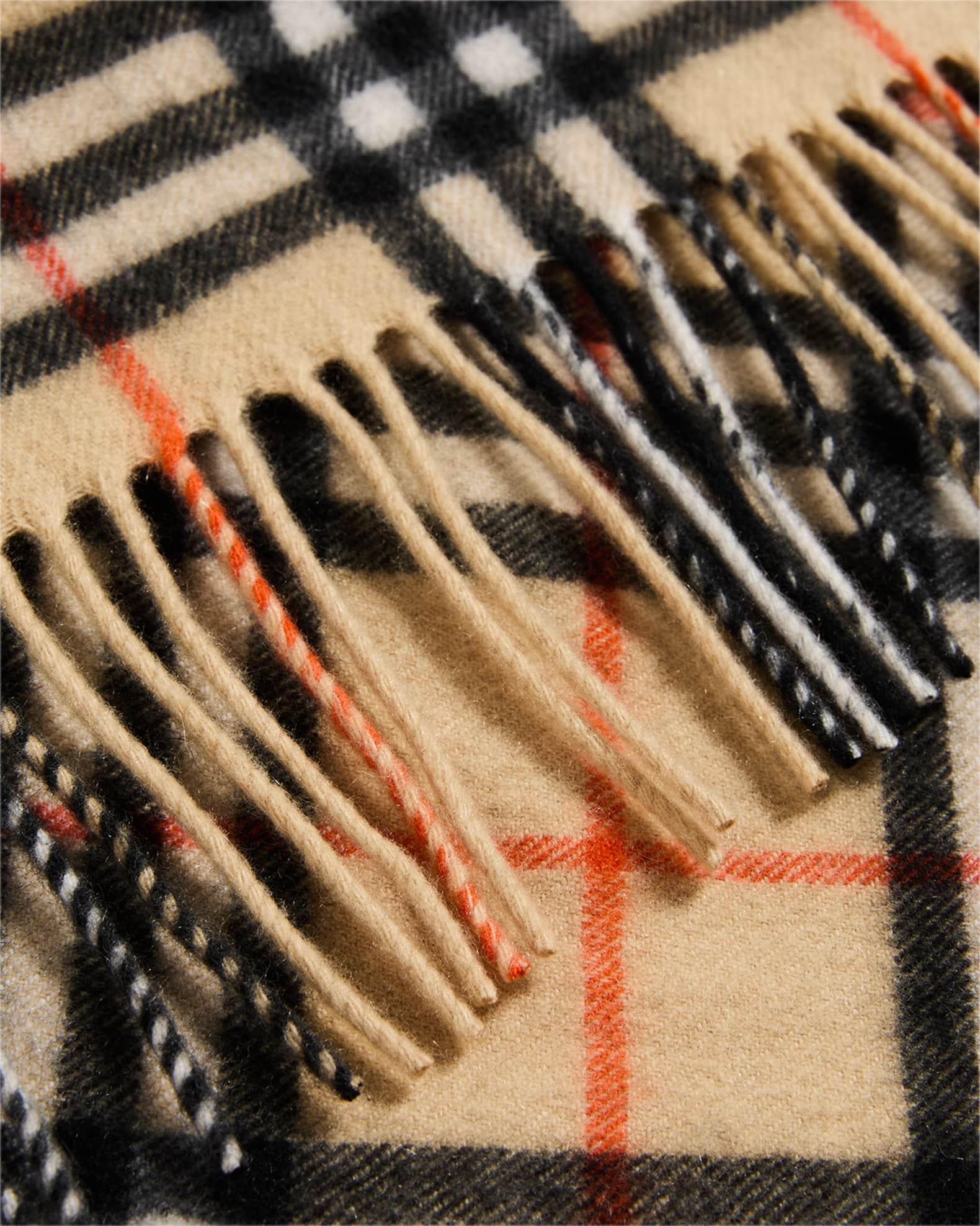 Burberry Check Cashmere Happy Scarf | Neiman Marcus