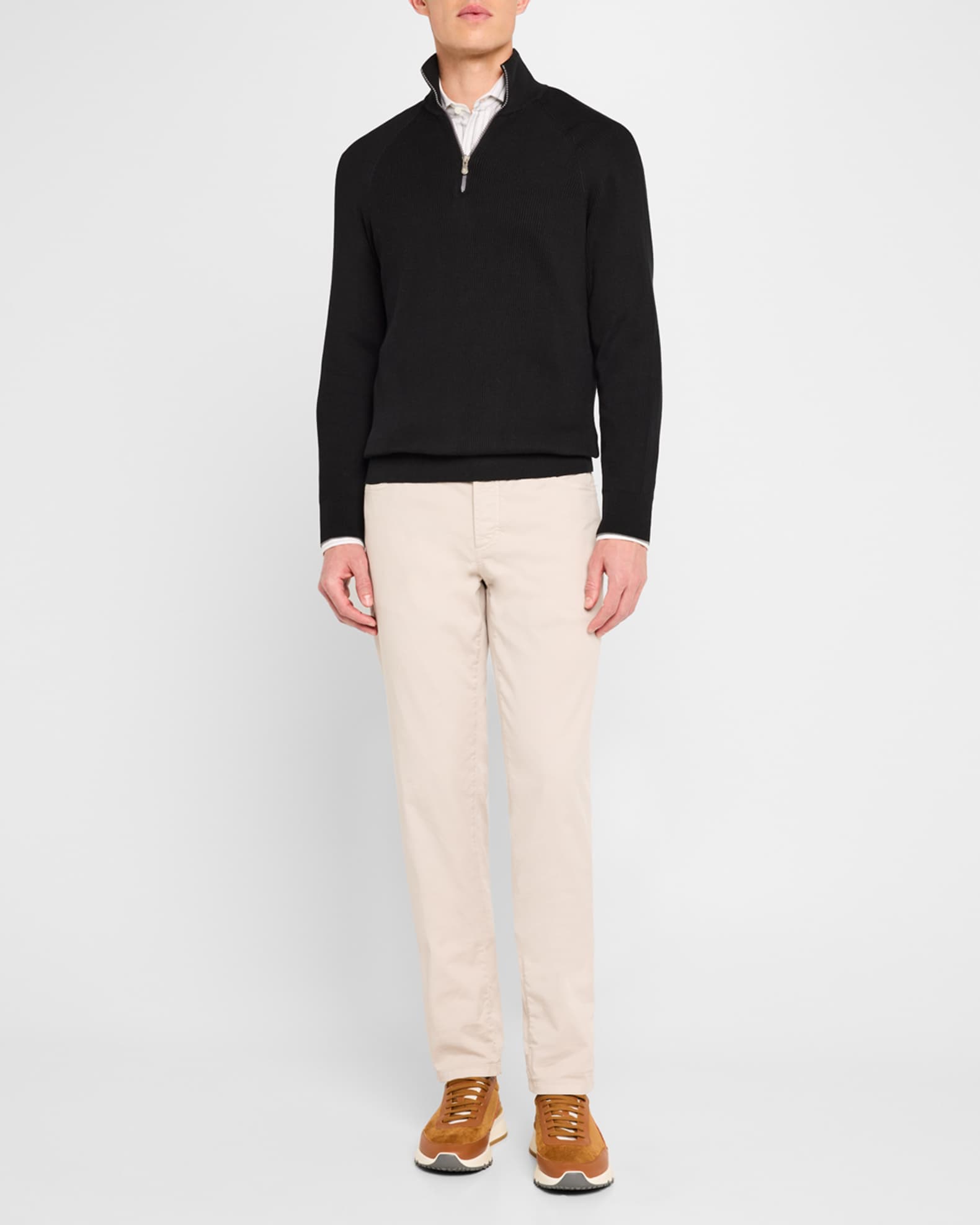 Men's Cotton Rib Half-Zip Sweater 1