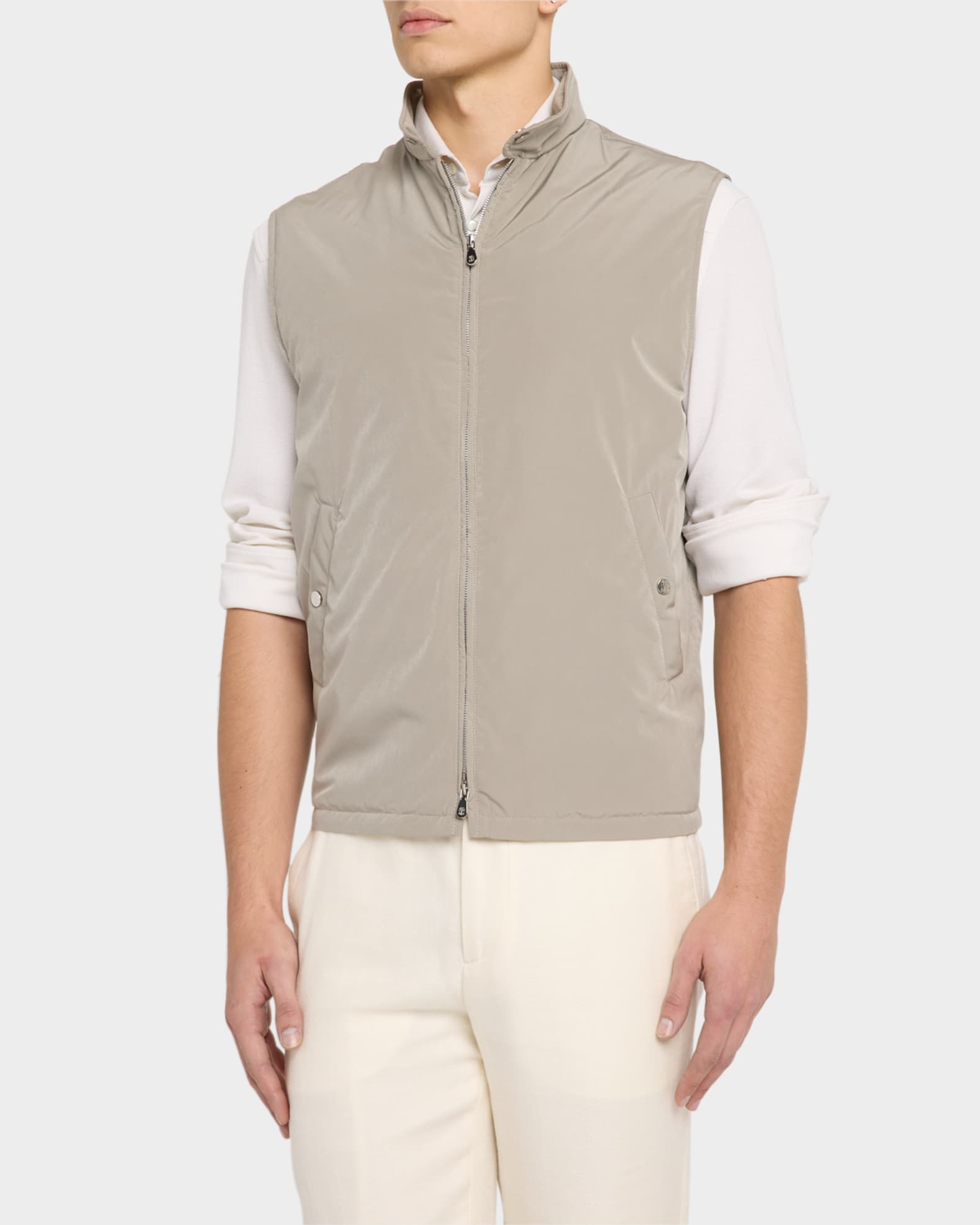 ベスト・ジレ Brunello Cucinelli Vest Brunello Cucinelli - Light Gray Wool Vest | Mitchell Stores