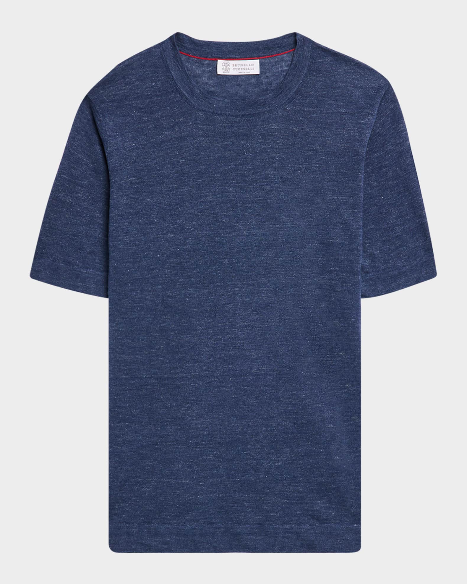 Tシャツ・カットソー BRUNELLO CUCINELLI Striped linen stretch jersey t-shirt Blu 22291853_52529651_322.jpg