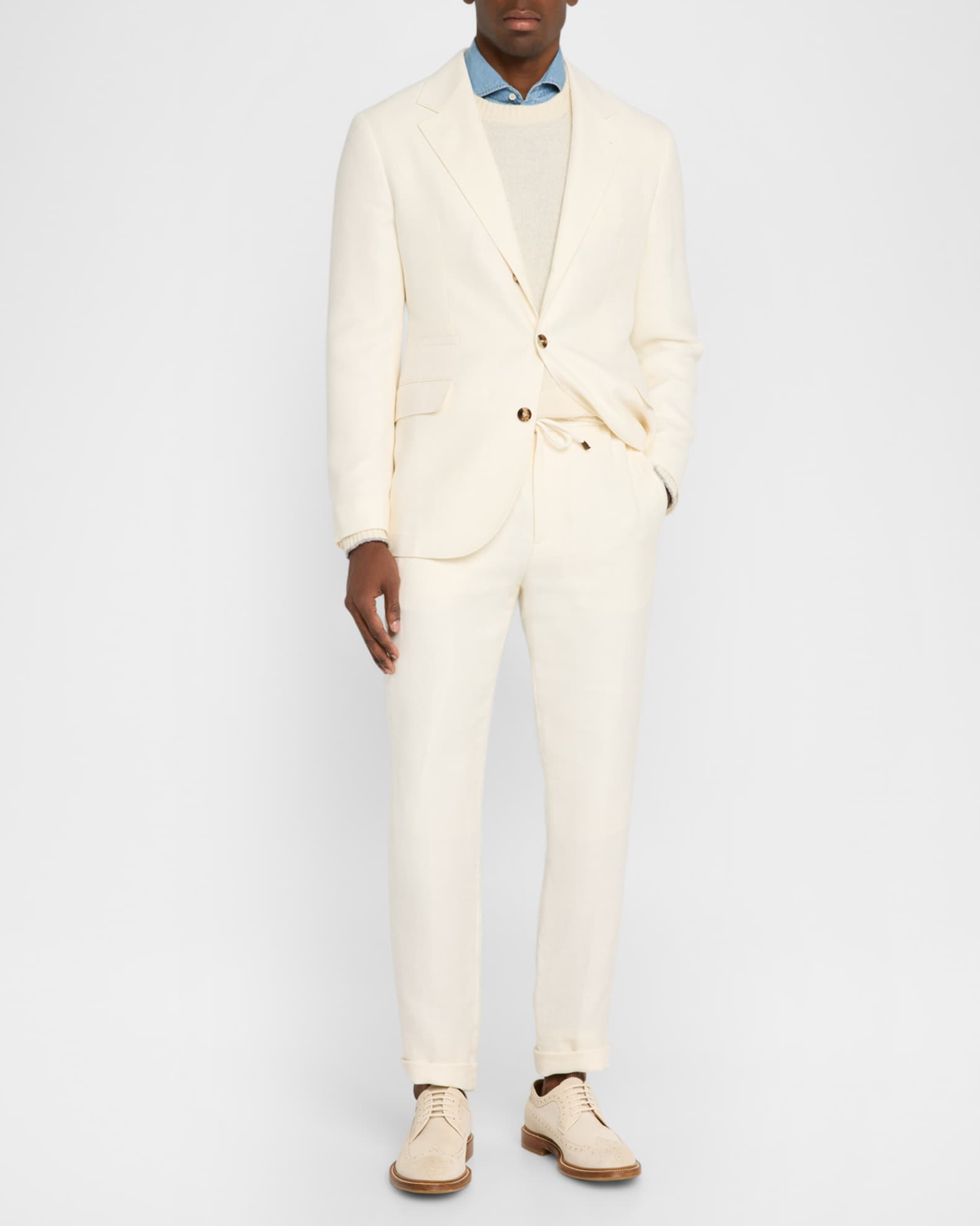 Men's Diagonal Twill Single-Breasted Sport Coat 1