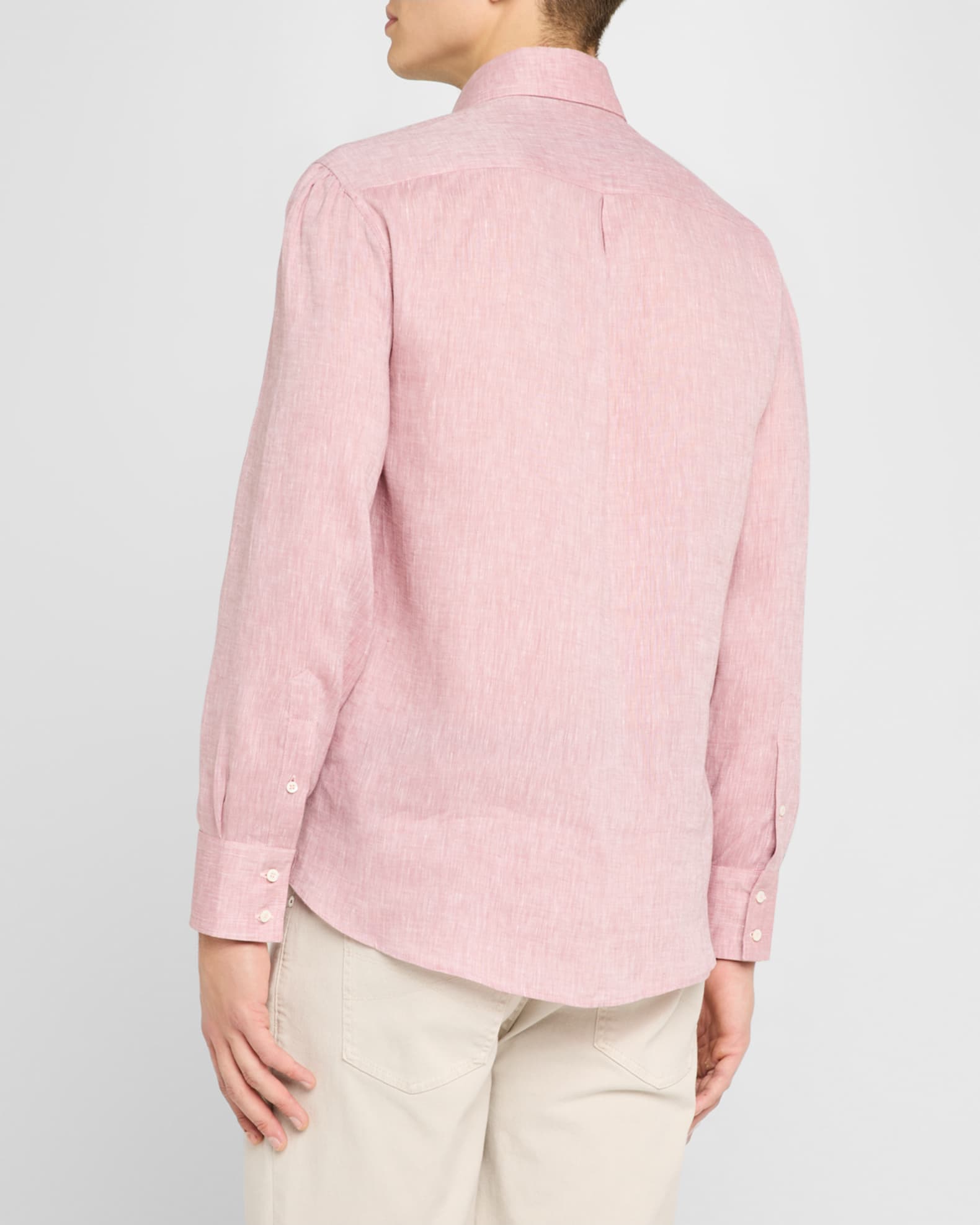 Brunello Cucinelli Men's Linen Sport Shirt | Neiman Marcus
