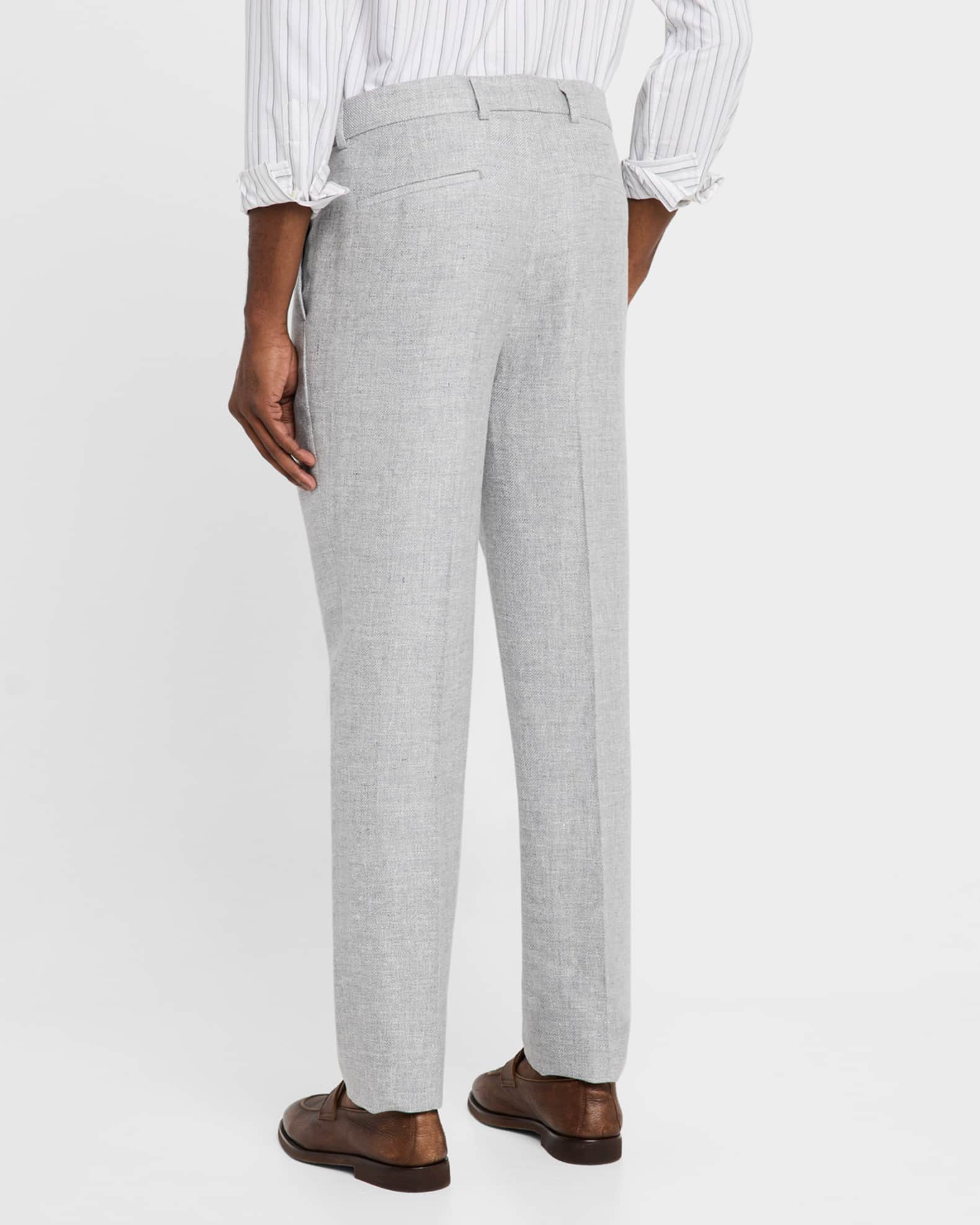 Brunello Cucinelli Men's Straight-Fit Pleated Pants | Neiman
