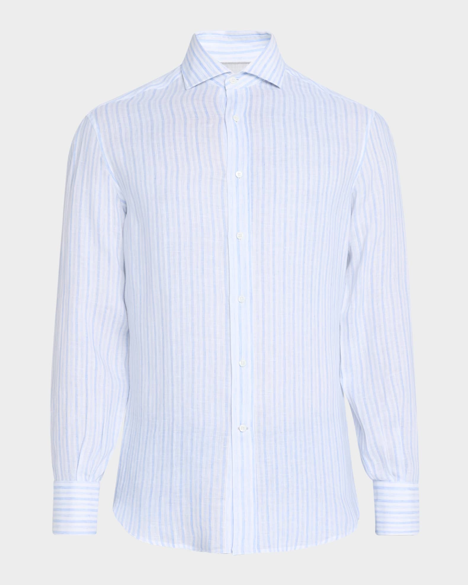 Men's Linen Multi-Stripe Sport Shirt