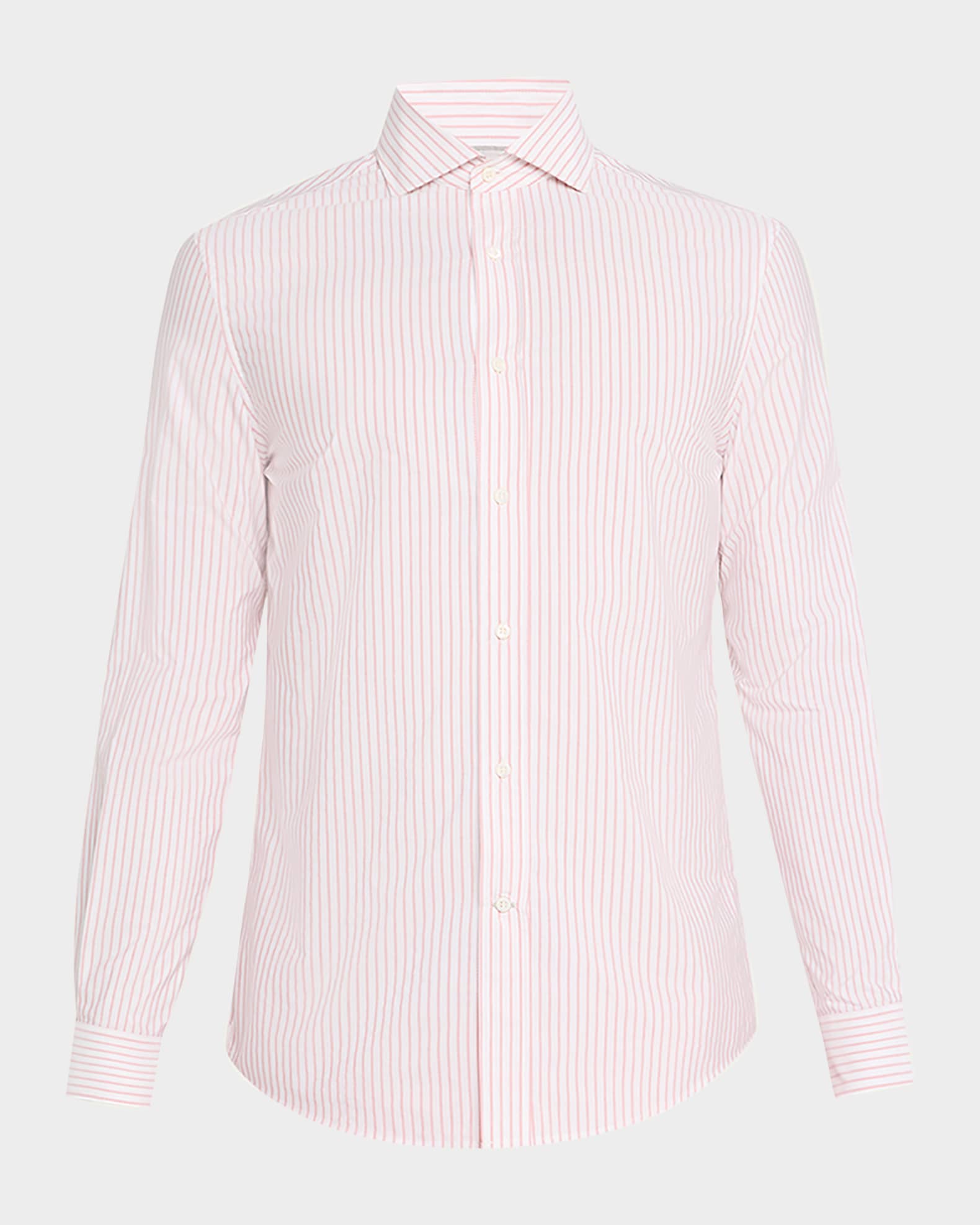 Men's Cotton Mini Stripe Sport Shirt