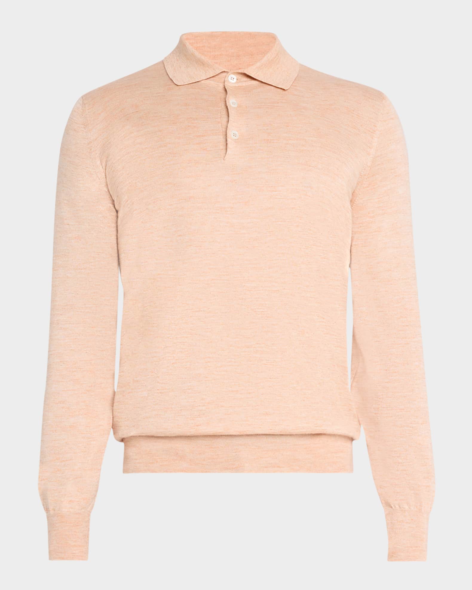 Men's Cashmere, Silk, and Linen Polo Sweater 0