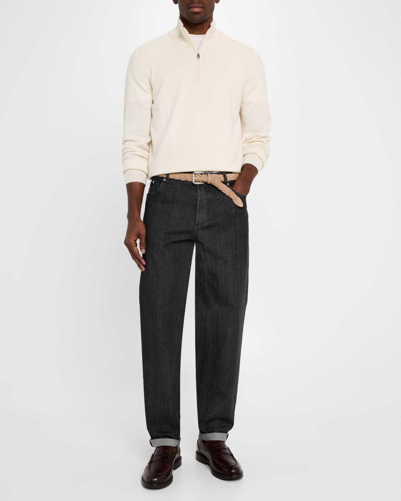 Men's Cashmere Half-Zip Sweater 1