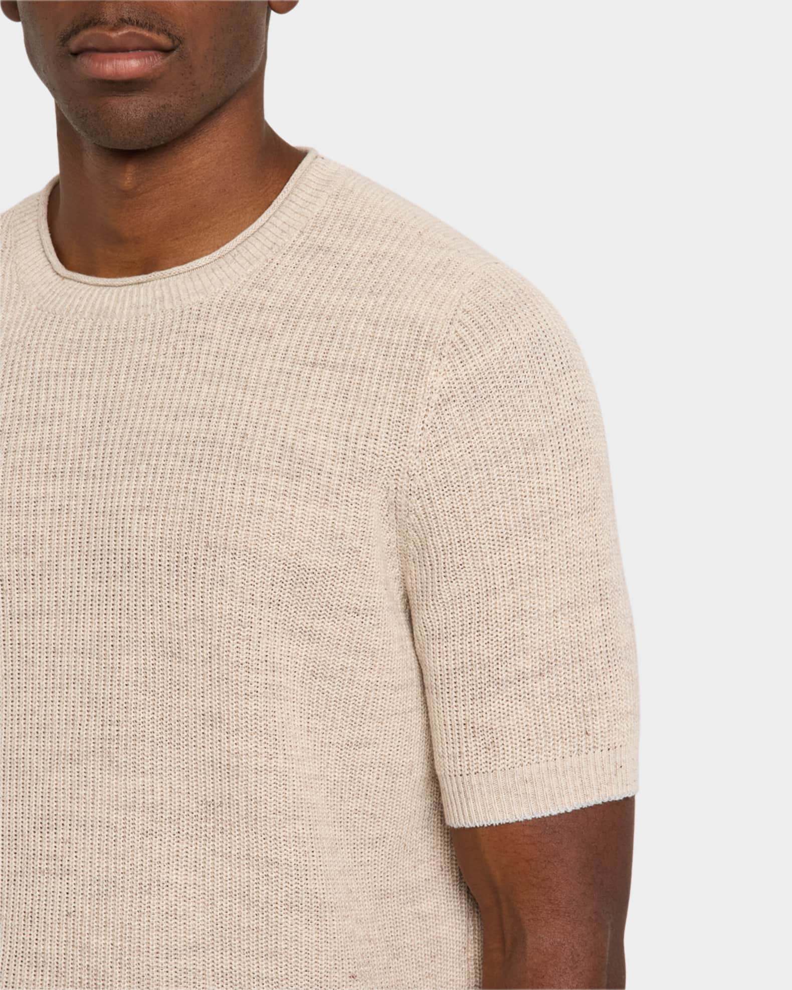 Brunello Cucinelli Men's Ribbed Linen and Cotton Short