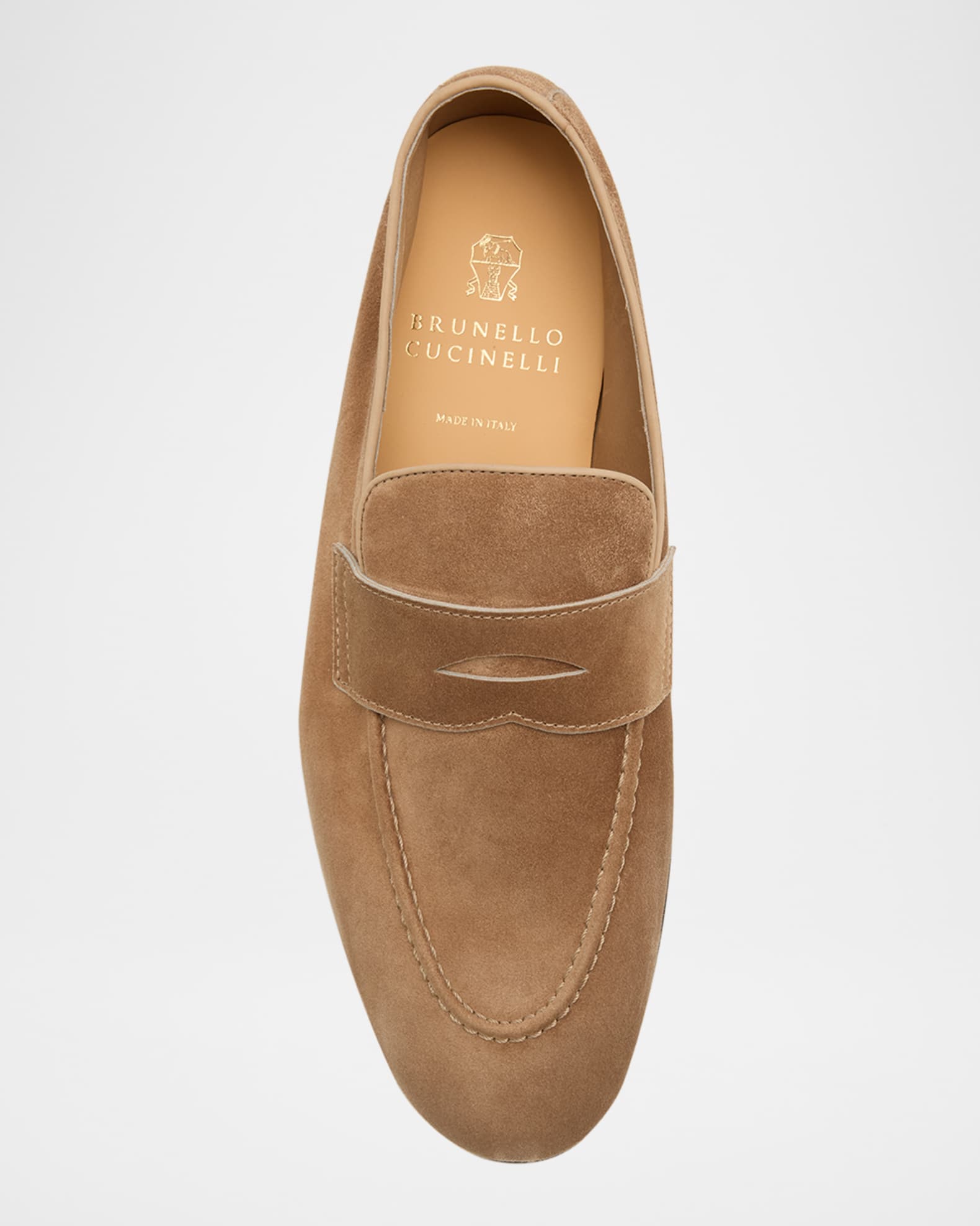 ローファー・オックスフォード BRUNELLO CUCINELLI PENNY LOAFER IN SUEDE WITH MONILE Suede Penny loafer for Man in Black | Brunello Cucinelli