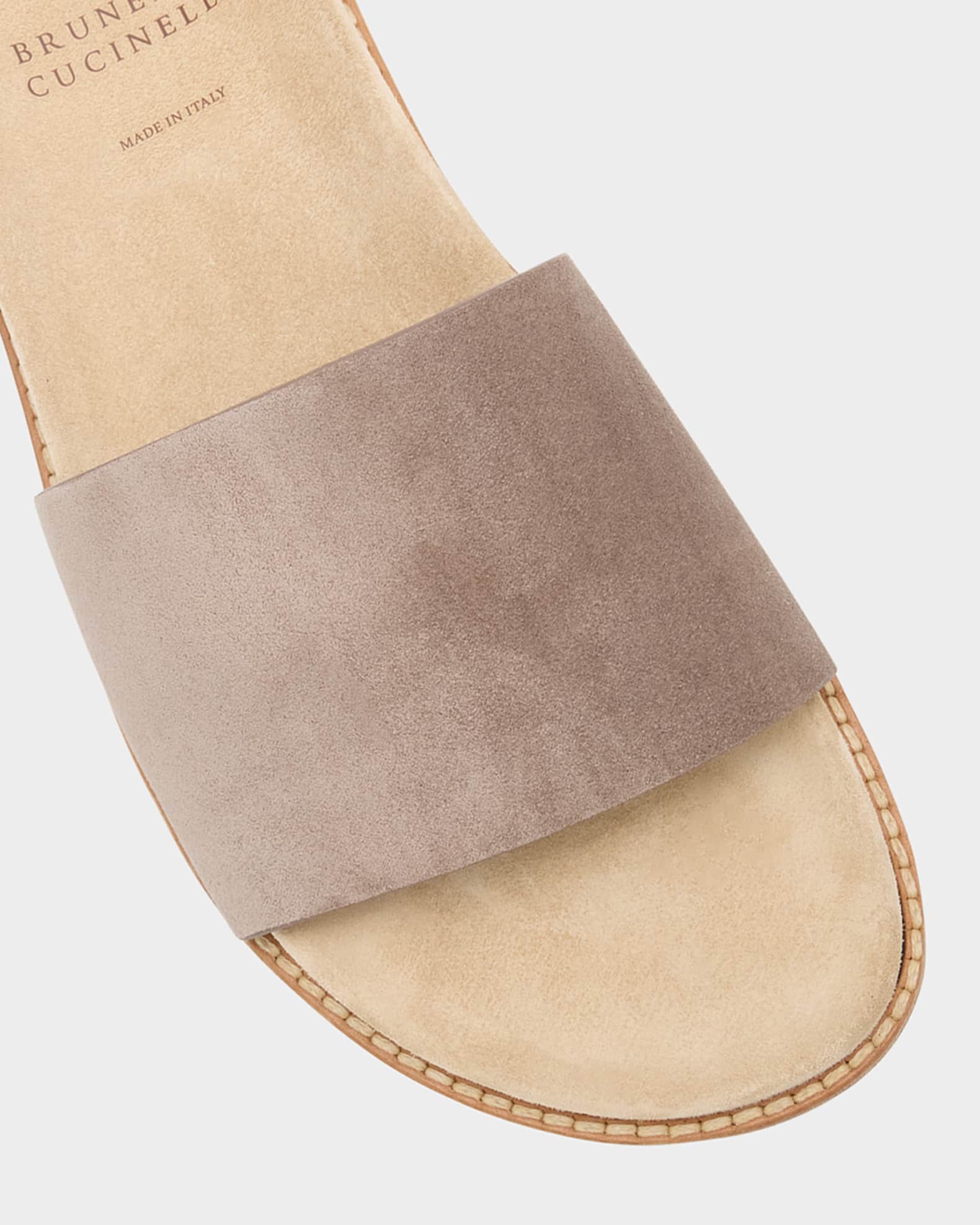 Brunello Cucinelli Men's Suede Slide Sandals | Neiman Marcus