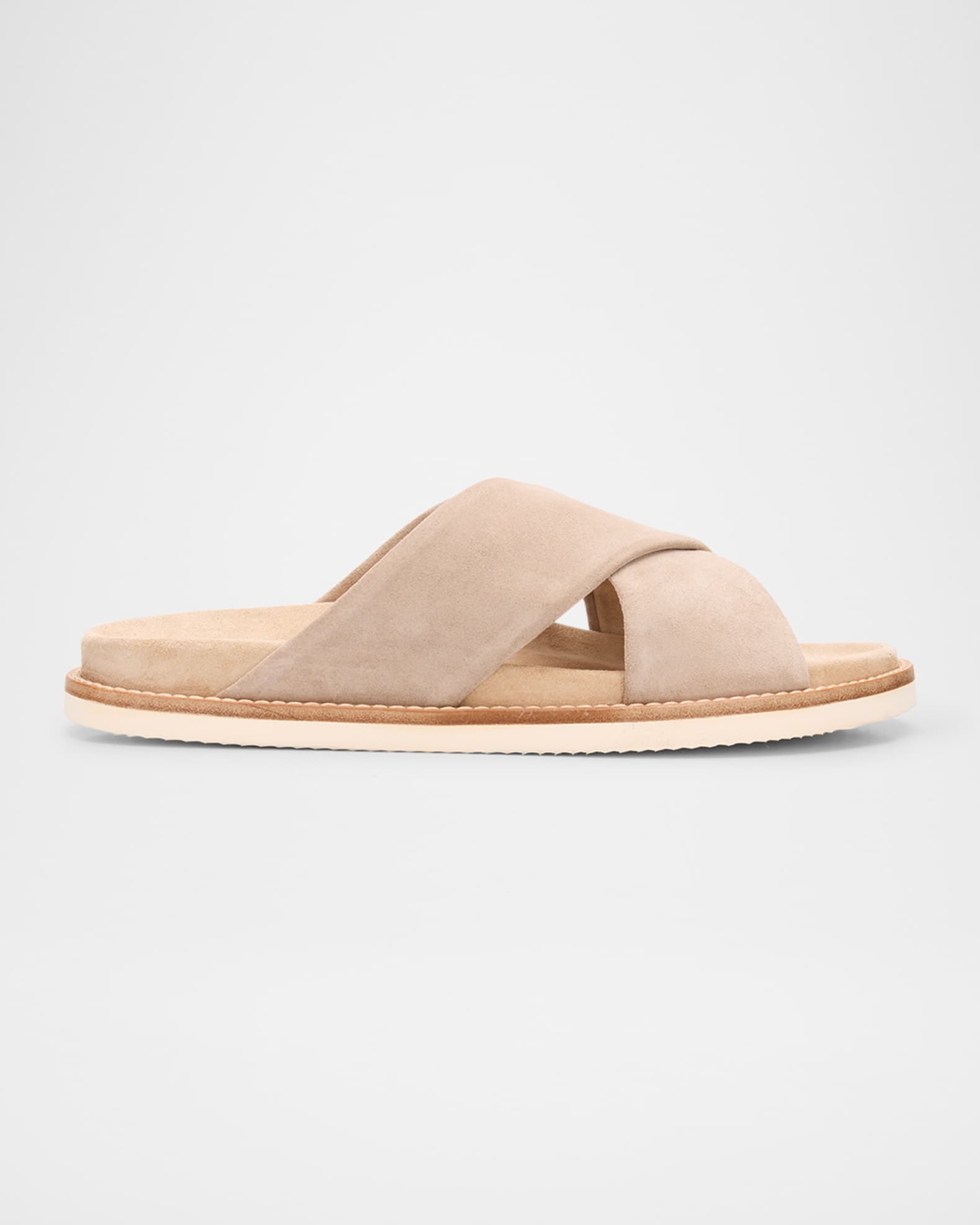 Men's Criss-Cross Suede Slide Sandals 0