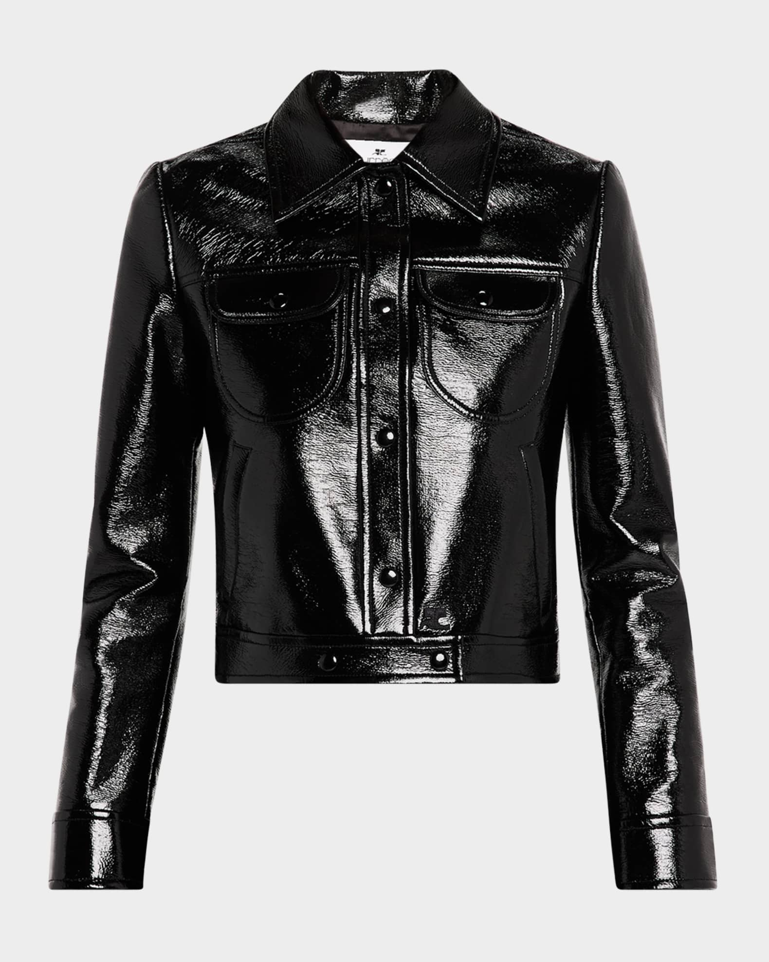 Courreges Signature Vinyl Trucker Jacket | Neiman Marcus