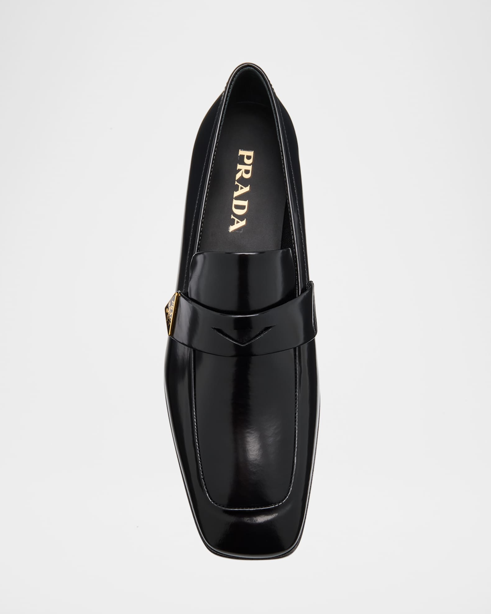 PRADA SMOOTH LEATHER PENNY LOAFERS プラダ ローファー Prada Spazzolato Leather Logo Penny Loafers | Neiman Marcus