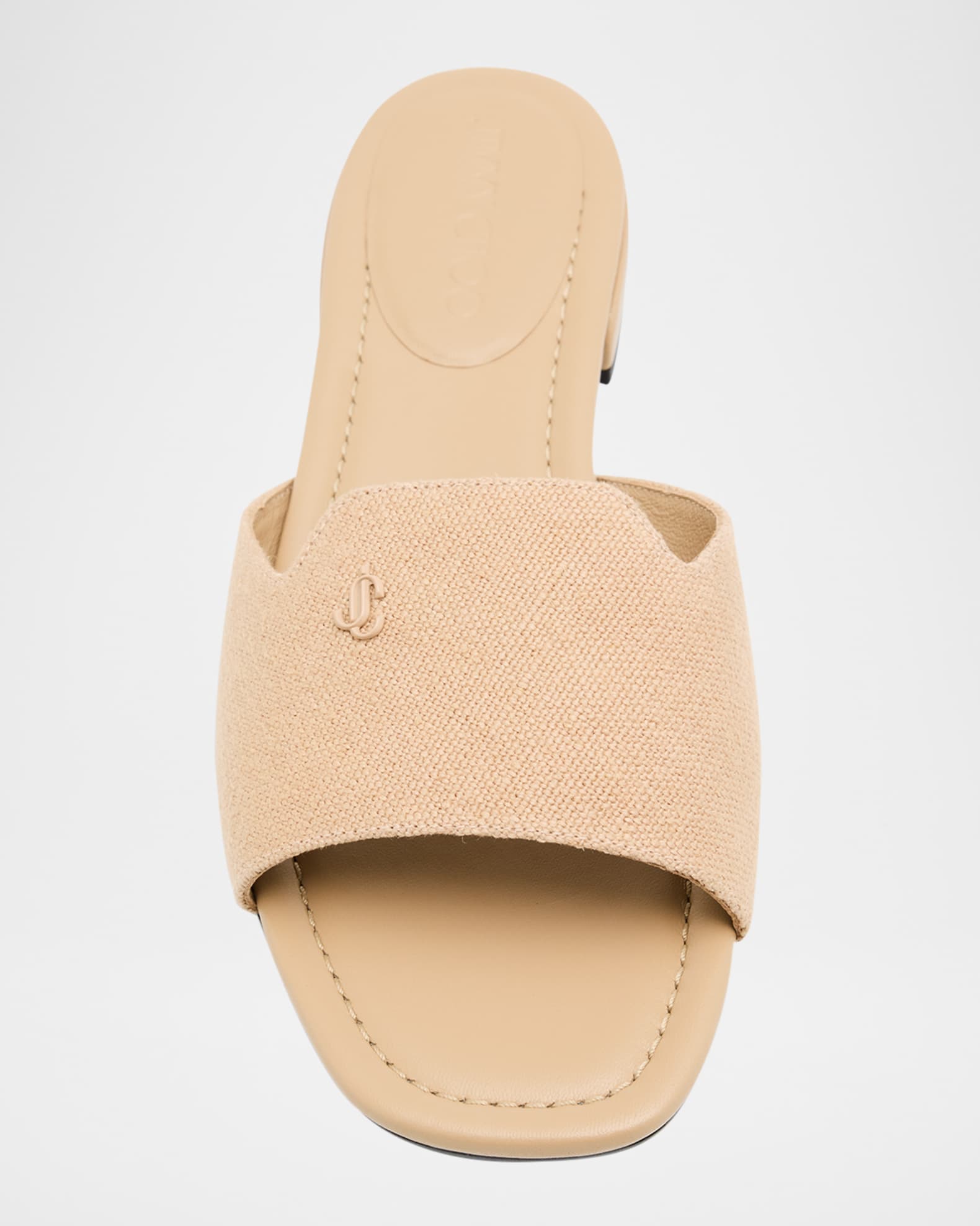 Jimmy Choo Dina Linen Flat Slide Style | Neiman Marcus