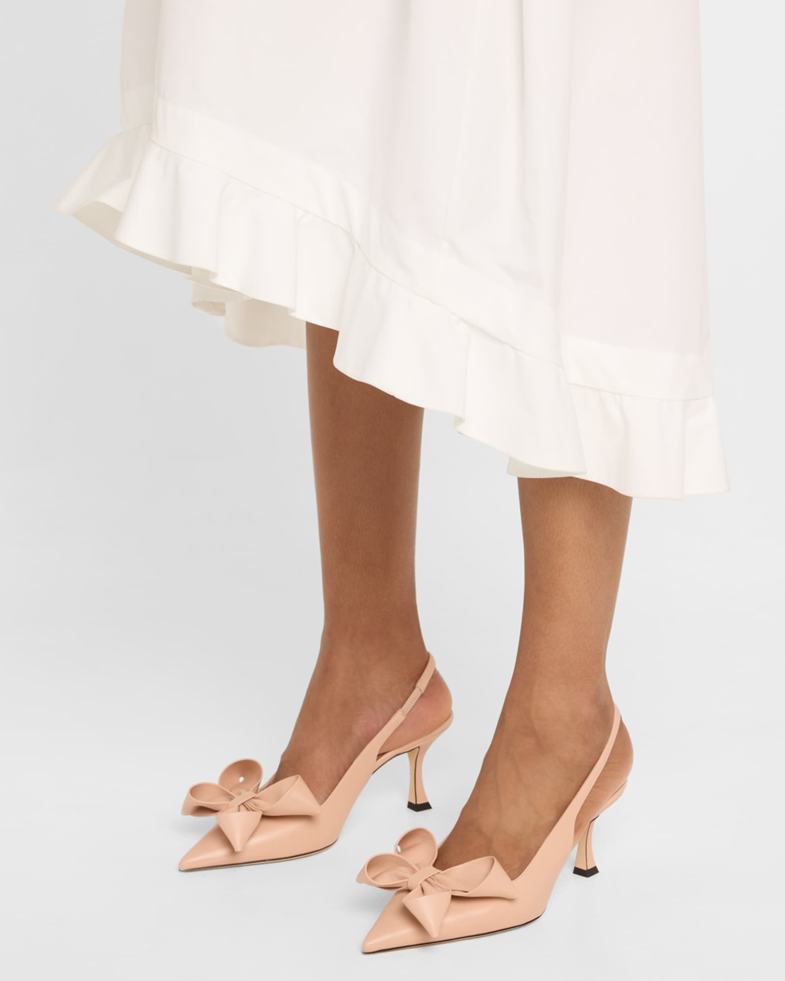 Staz Leather Bow Slingback Pumps