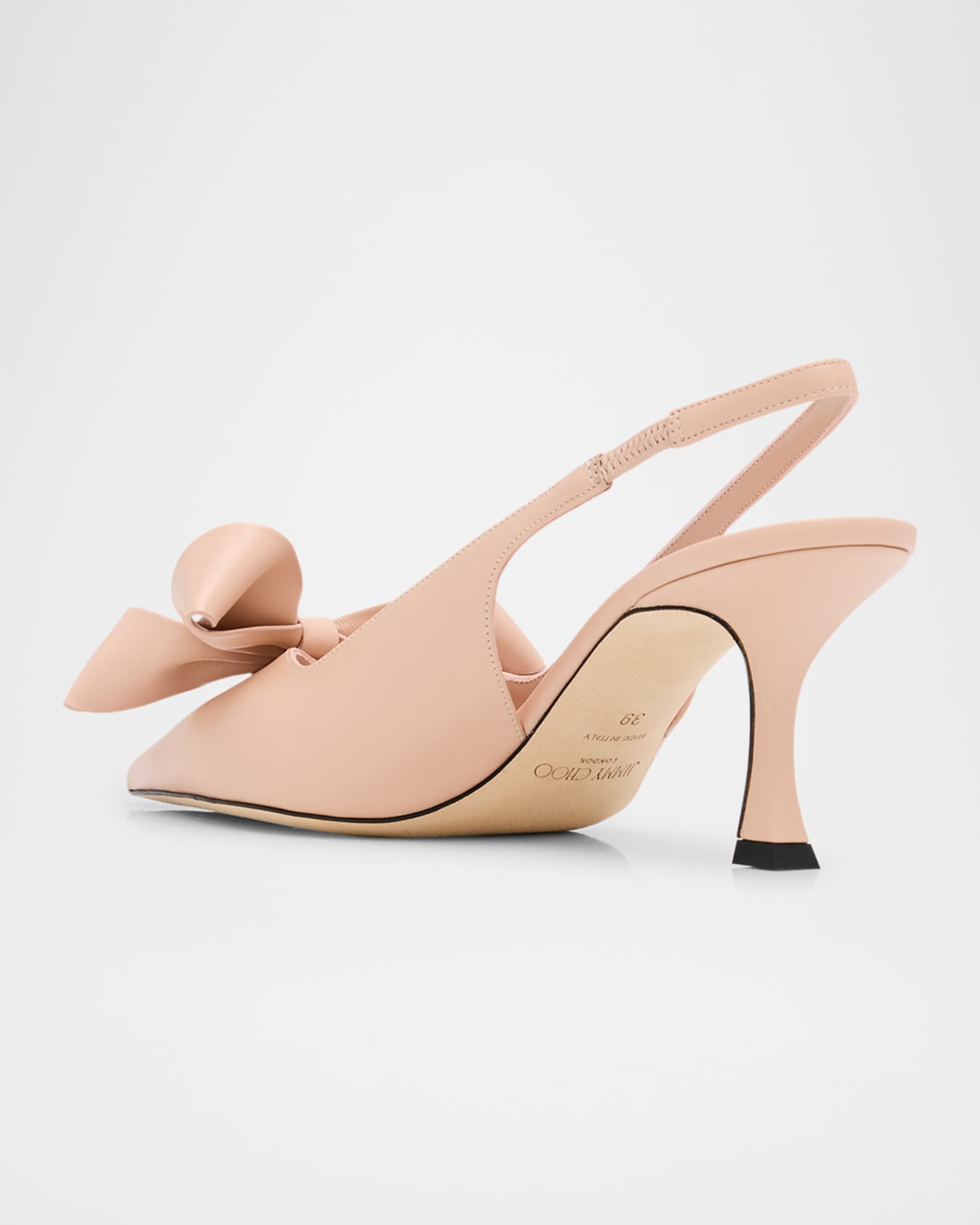 Jimmy Choo Staz Leather Bow Slingback Pumps | Neiman Marcus