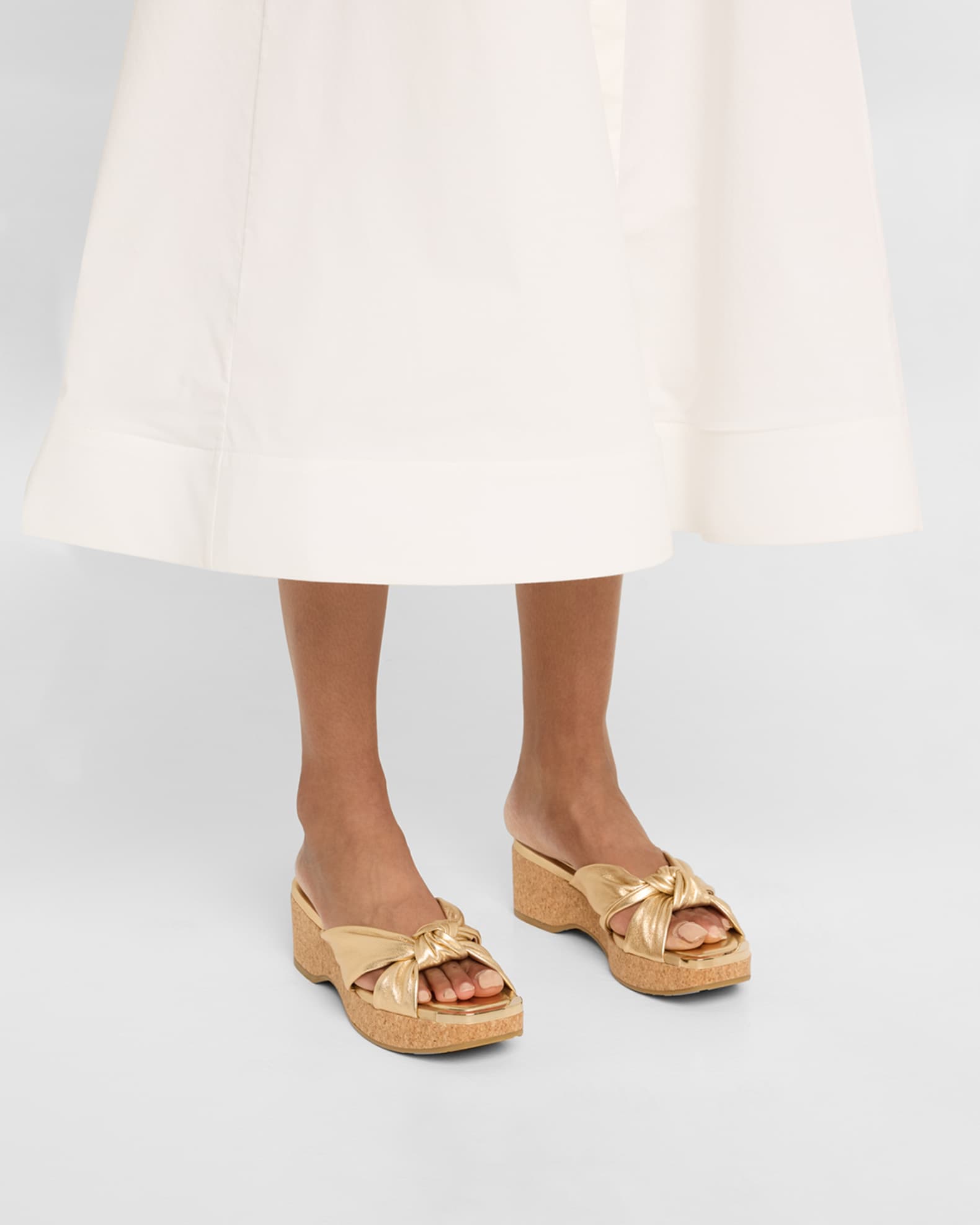 Jimmy Choo Avenue Leather Crisscross Wedge Sandals | Neiman