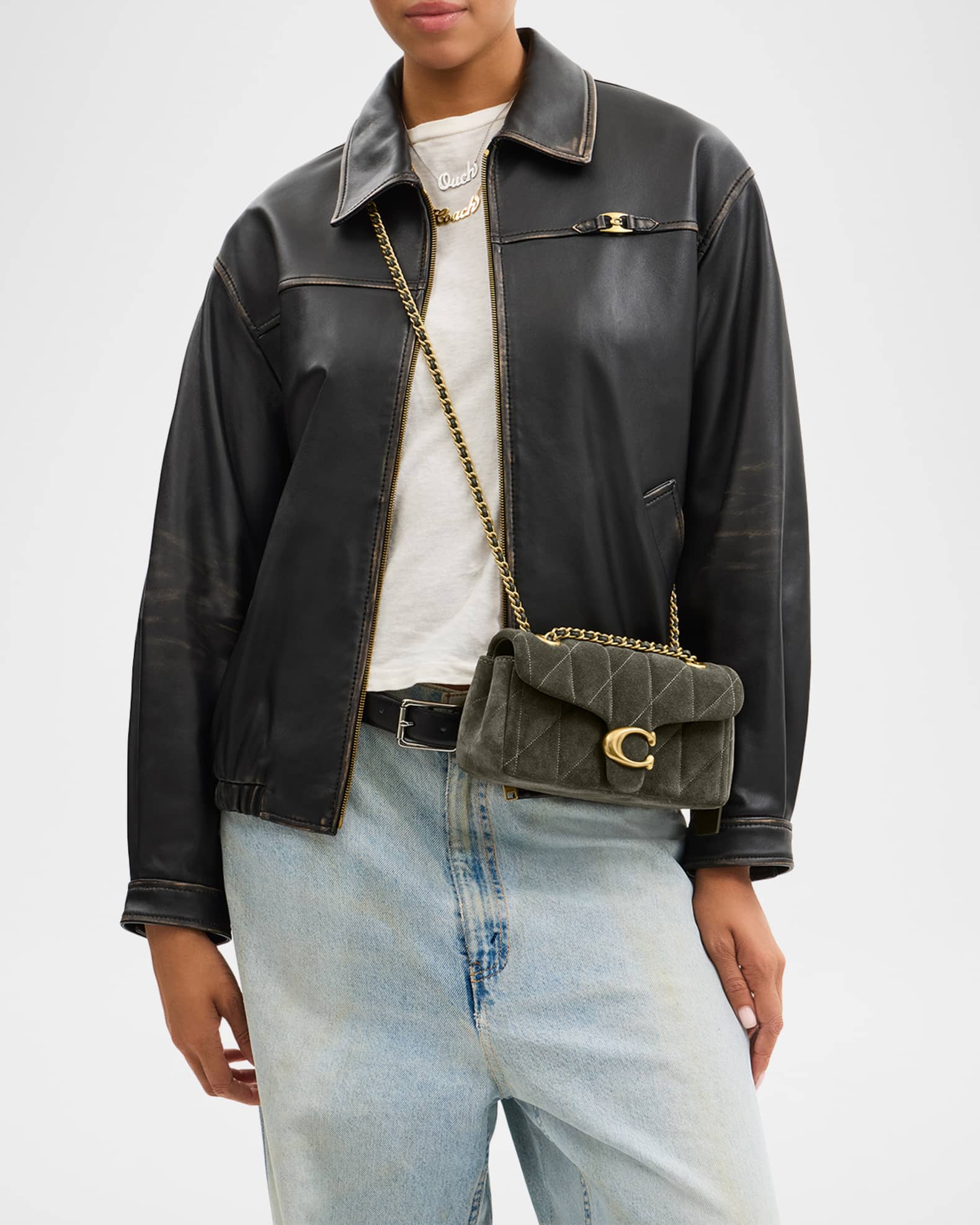 Coach Tabby 20 Quilted Suede Shoulder Bag | Neiman Marcus