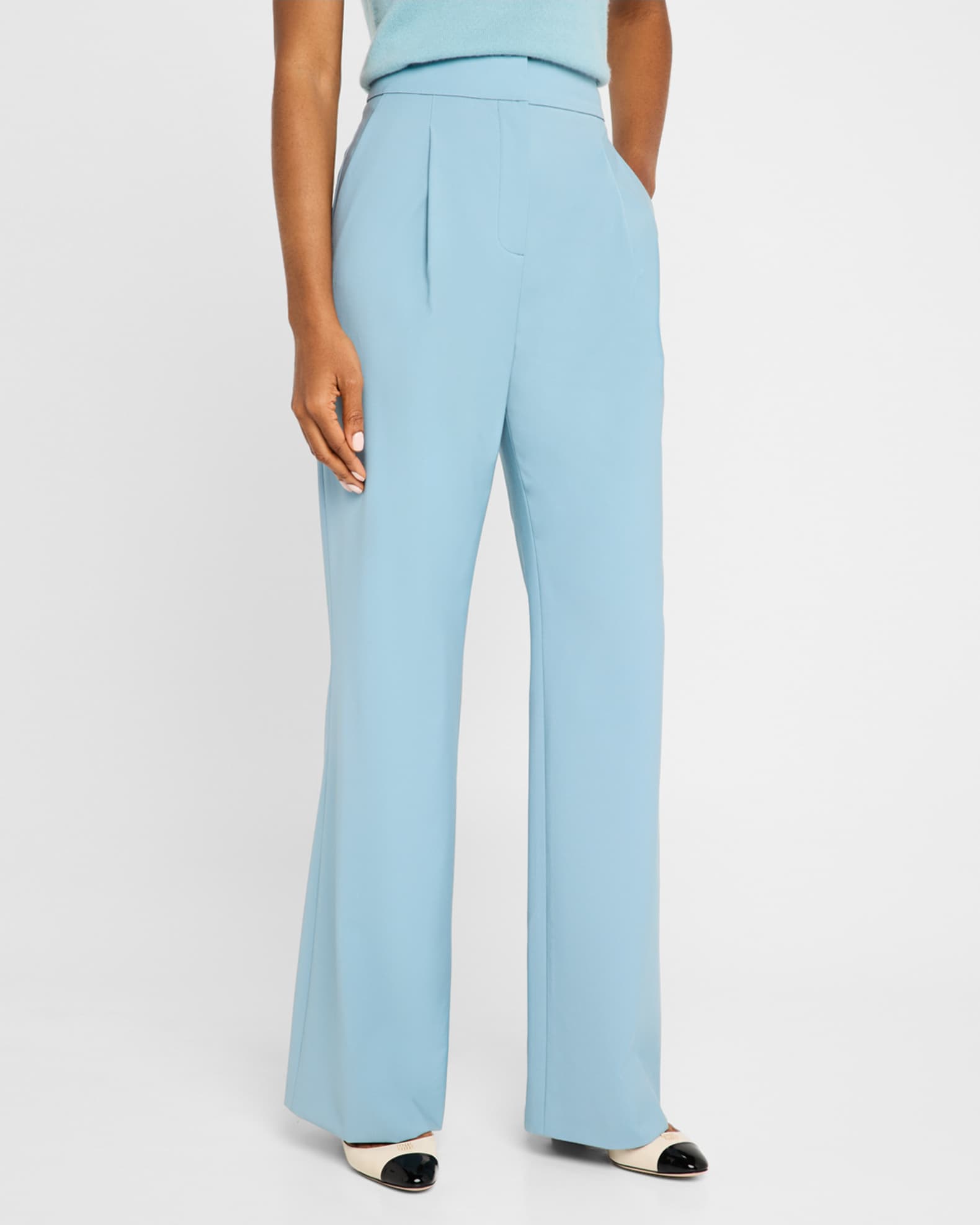 Robinne Pleated Straight-Leg Pants 1