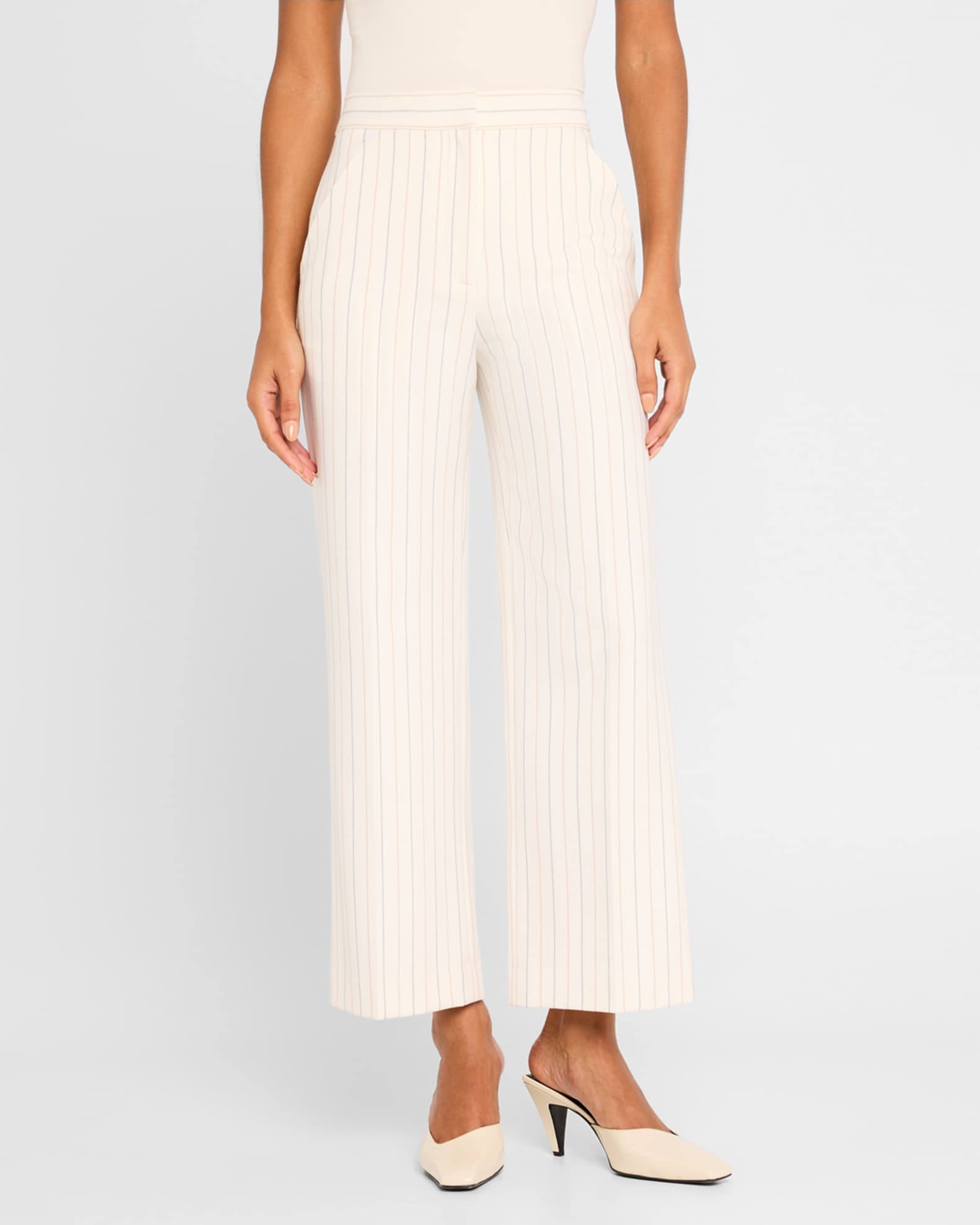 Brixton Pinstripe Wide-Leg Pants 1